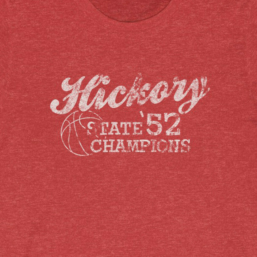 Hickory Champs “Vintage Look” 50/50 Blend T-Shirt – hoosiers indiana basketball