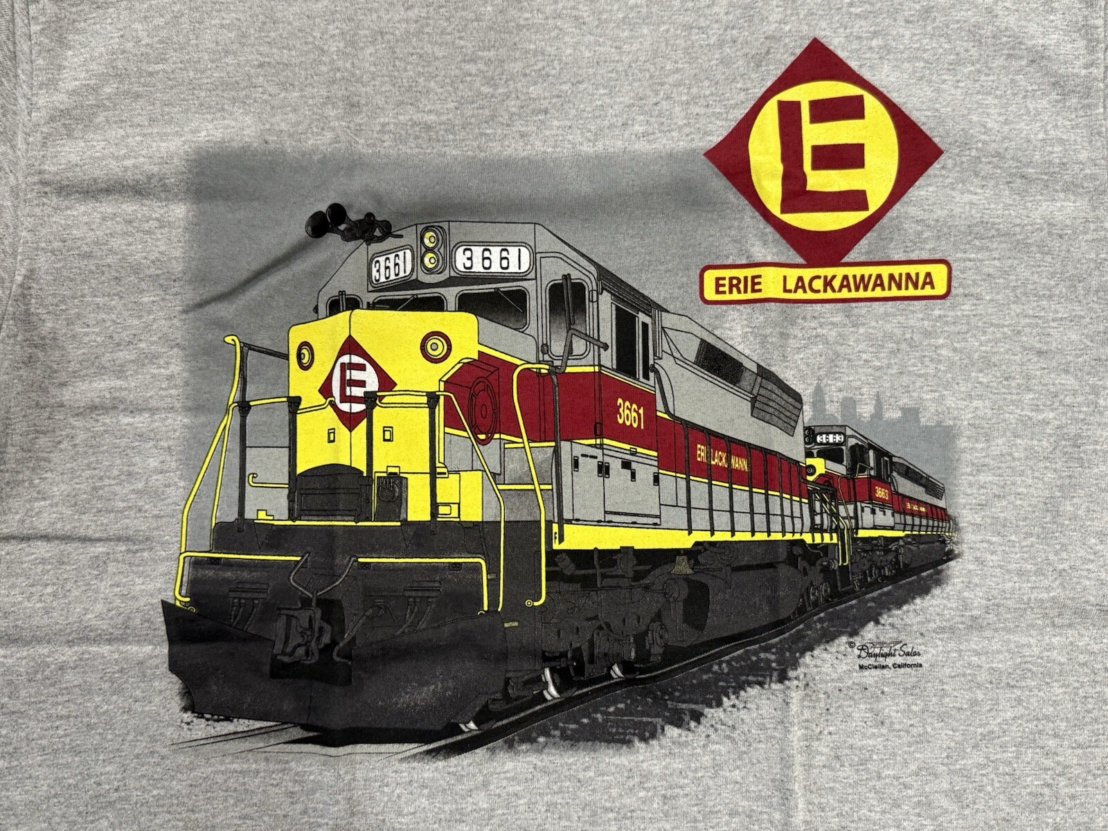 Erie Lackawanna SDP45 Train Authentic Railroad T-Shirt by Daylight Sales – Sz M