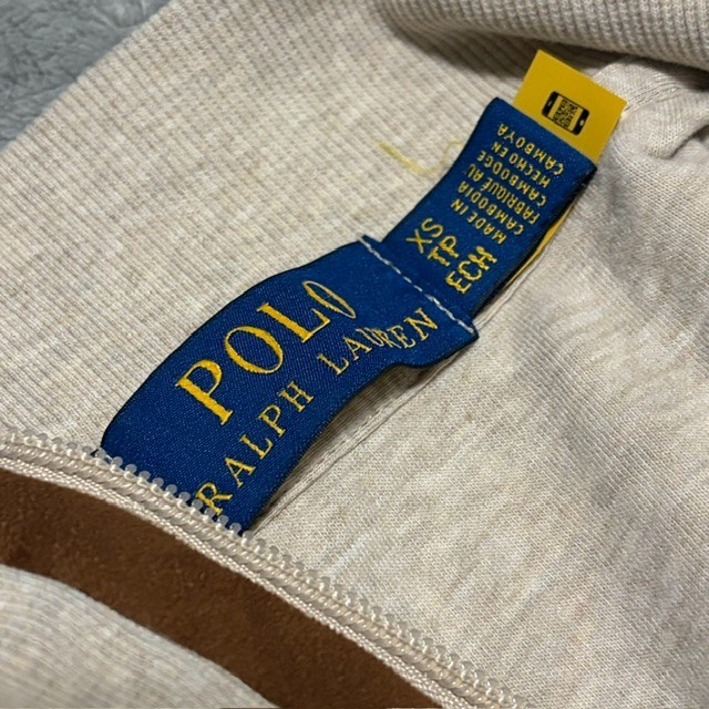 Polo Ralph Lauren Long Sleeve Pullover LSHZM16, Beige Brown Zipper XS
