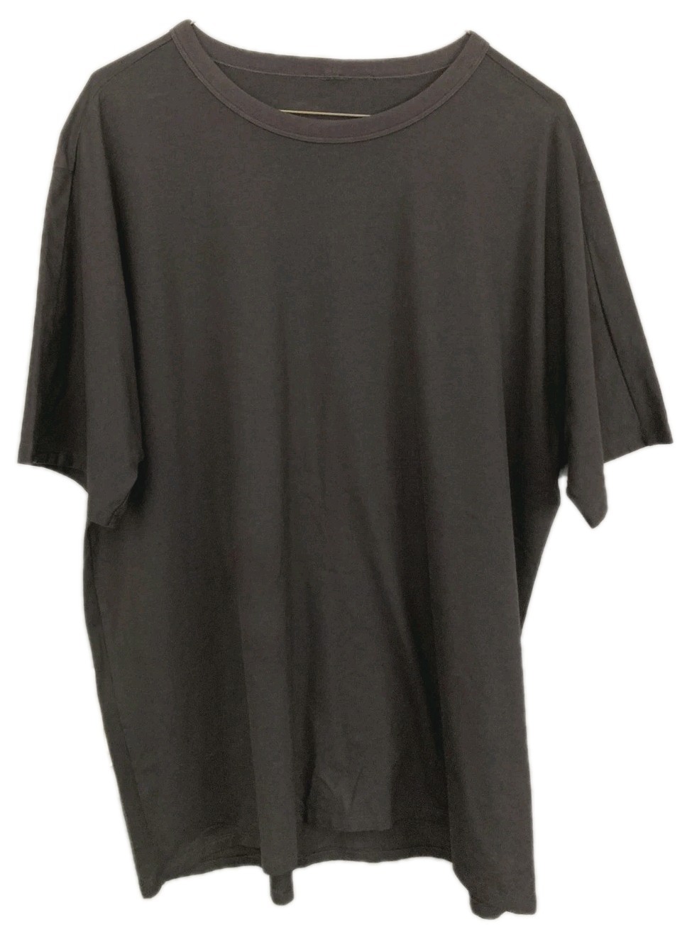 Casual Solid Shirt Mens L+ Gray Short Sleeve Crewneck Soft Stretch Jersey Tee