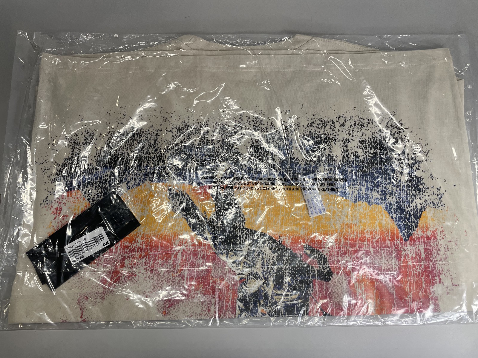 Elite Mens T-Shirt Beige/Multi Size M Legends Embellished Graphic Print Cotton