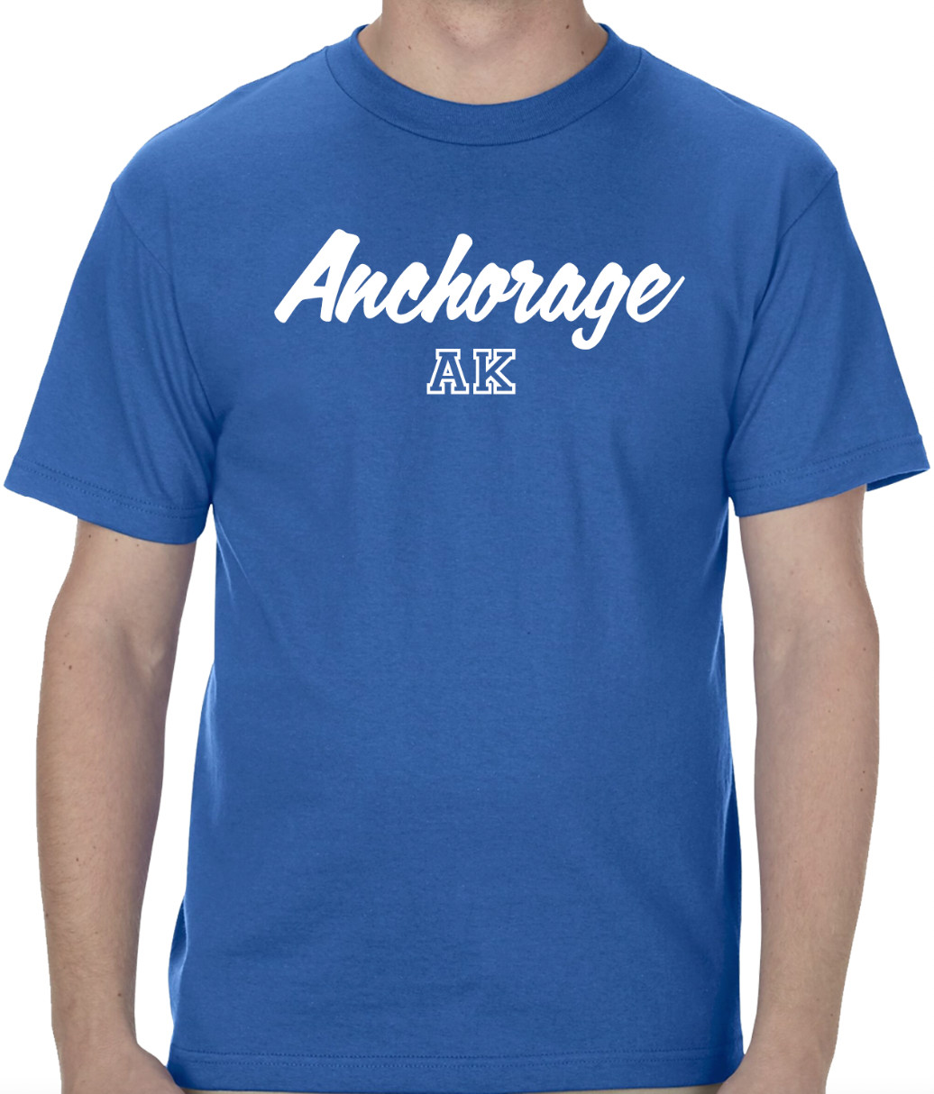 Anchorage Alaska State Graphic T-Shirt tee Unisex Apparel Custom Text