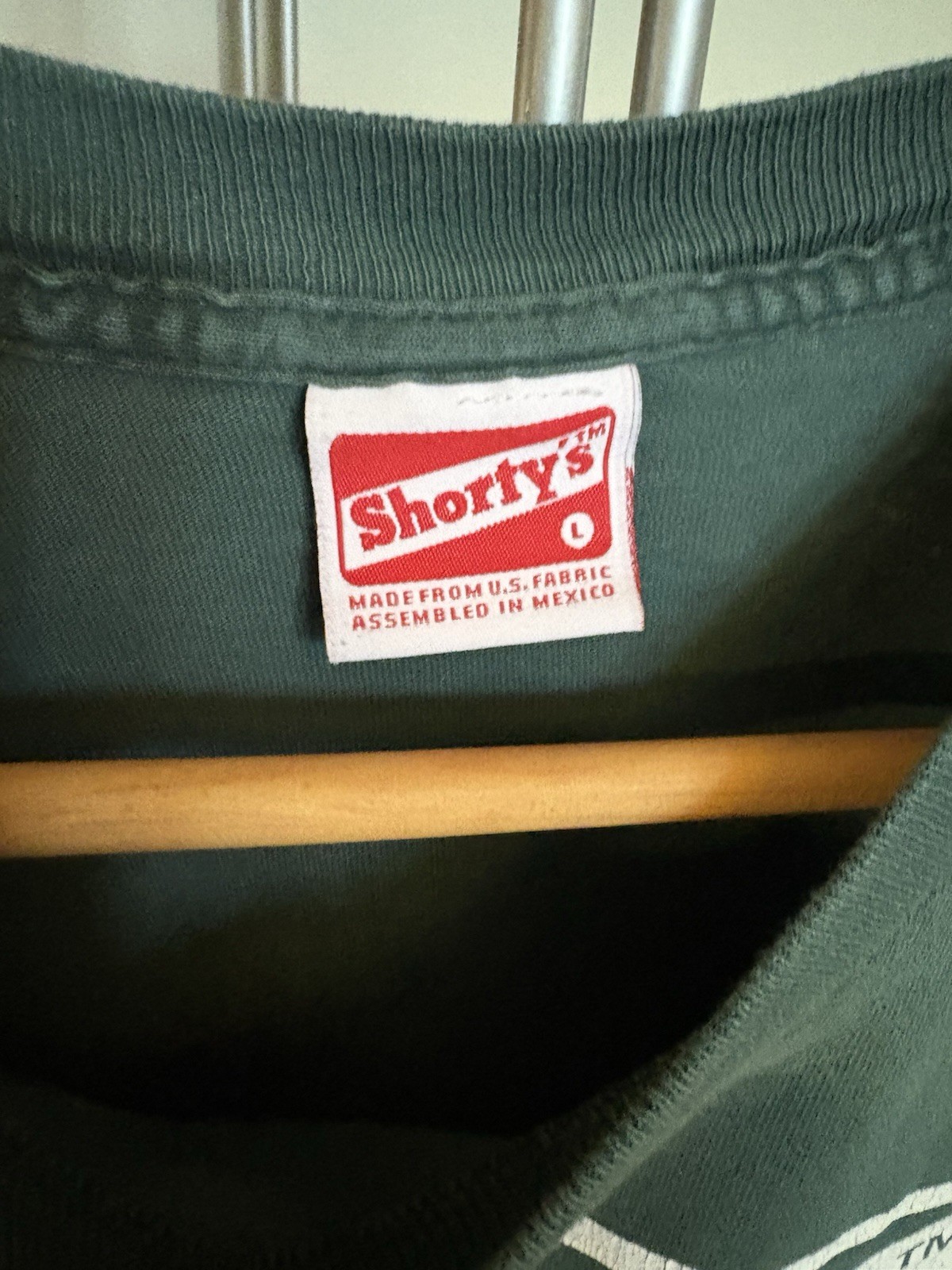 Vintage Shortys Hardwear Skateboards T Shirt Size Large Green