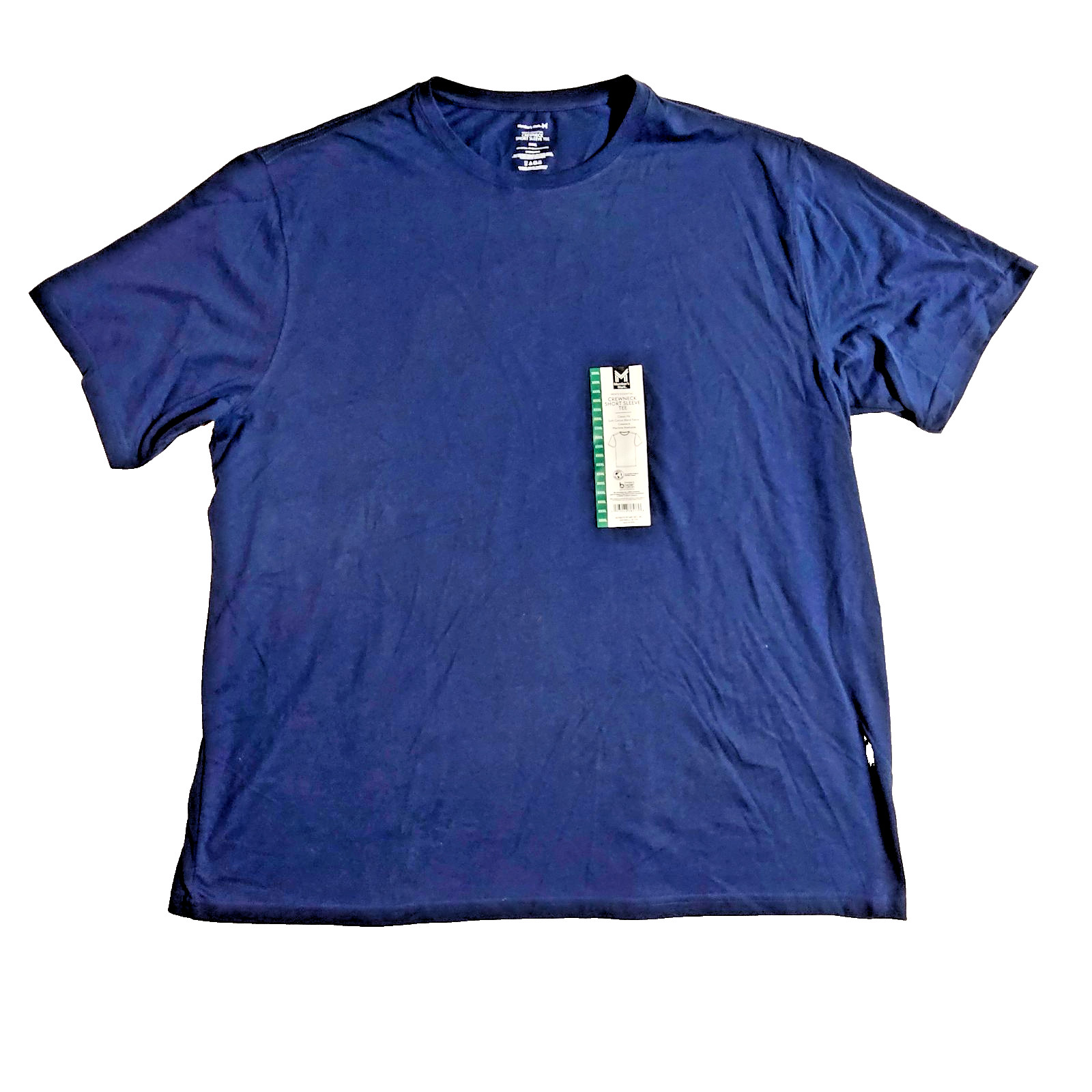 Tee Shirt Blue Cove Short Sleeve Crew Neck Soft Men’s 3XL By Member’s Mark