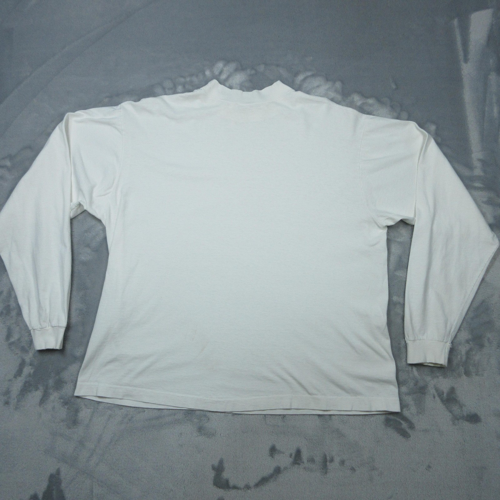 Vintage Fruit of the Loom Shirt Men XL White Mock Neck Long Sleeve USA 90s Thras
