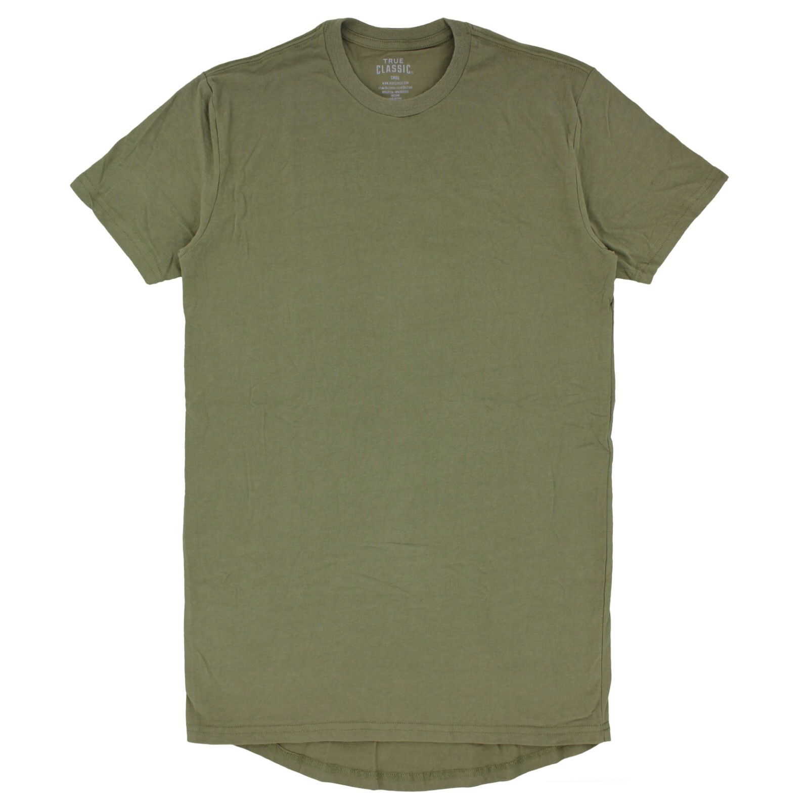 True Classic Mens Short Sleeve Shirt Longer Length Lightweight Cotton
