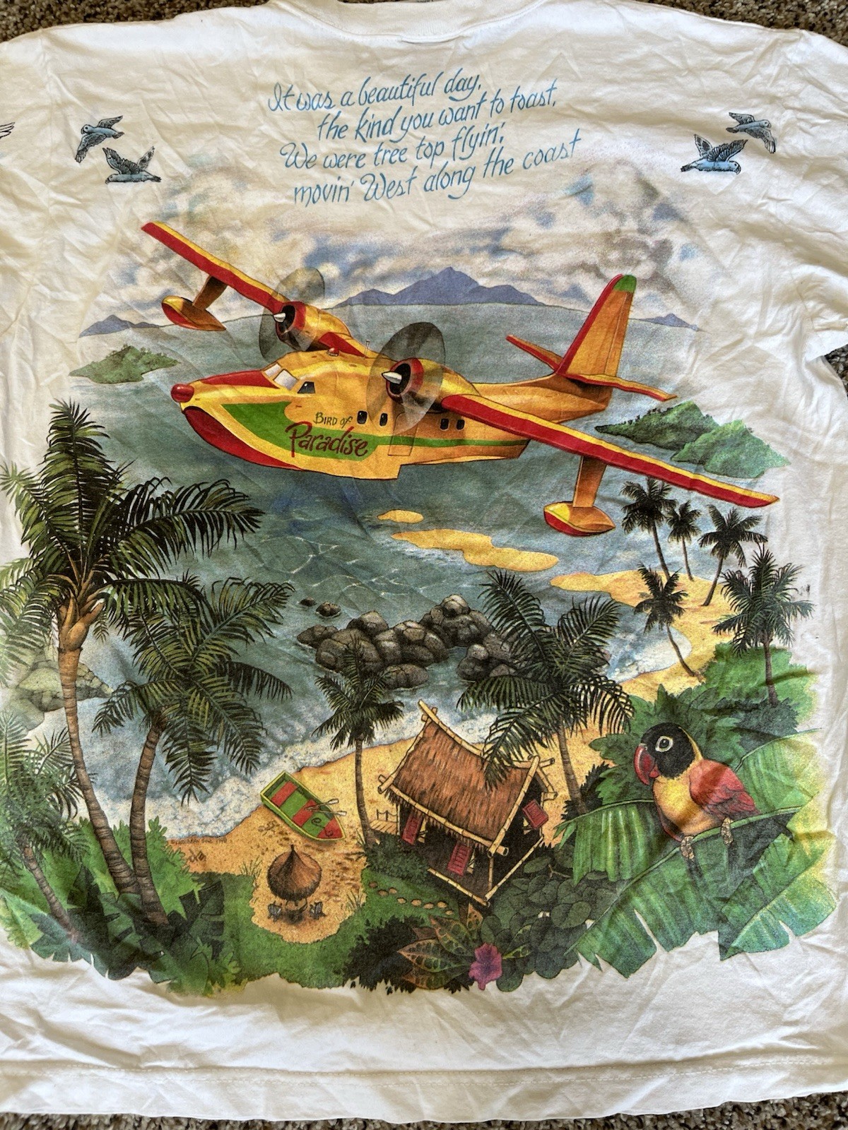 Vtg Size L Bermuda Island Tropical Paradise Short Sleeve Graphic Souvenir Tee