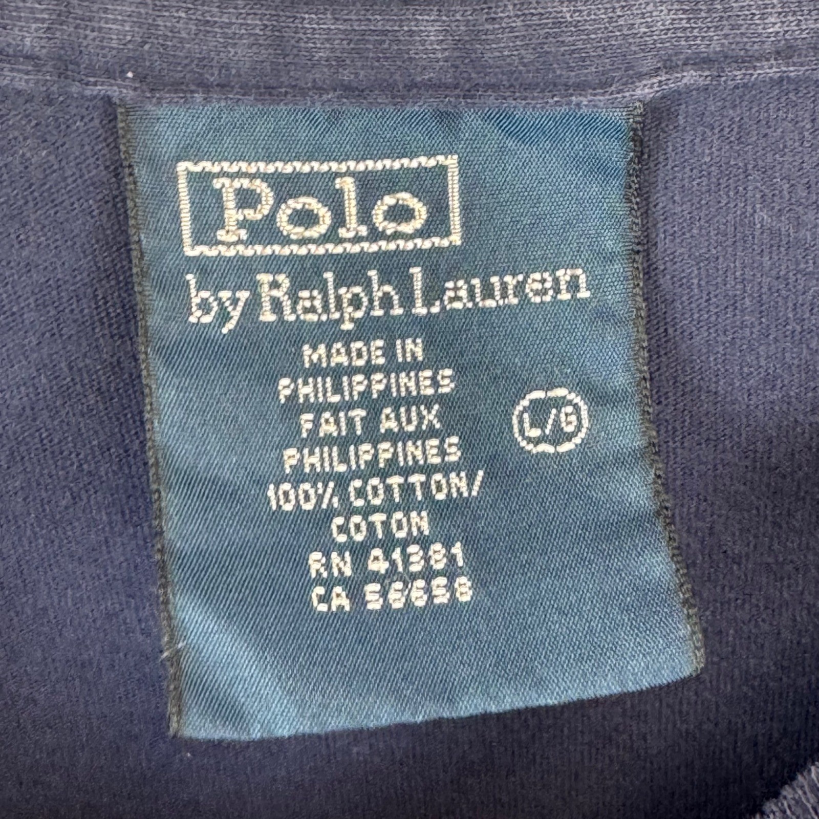 Polo Ralph Lauren Mens Navy Blue Big Pony 67 Distressed Graphic T-Shirt Large