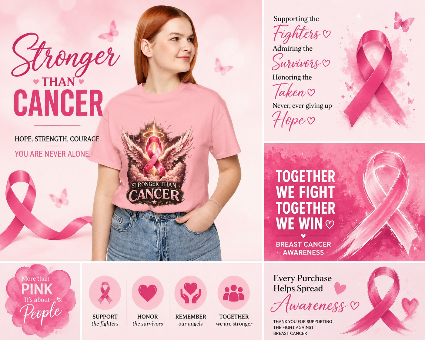 Faith Over Fear Stronger Than Cancer Awareness Unisex T-Shirt | Inspirational