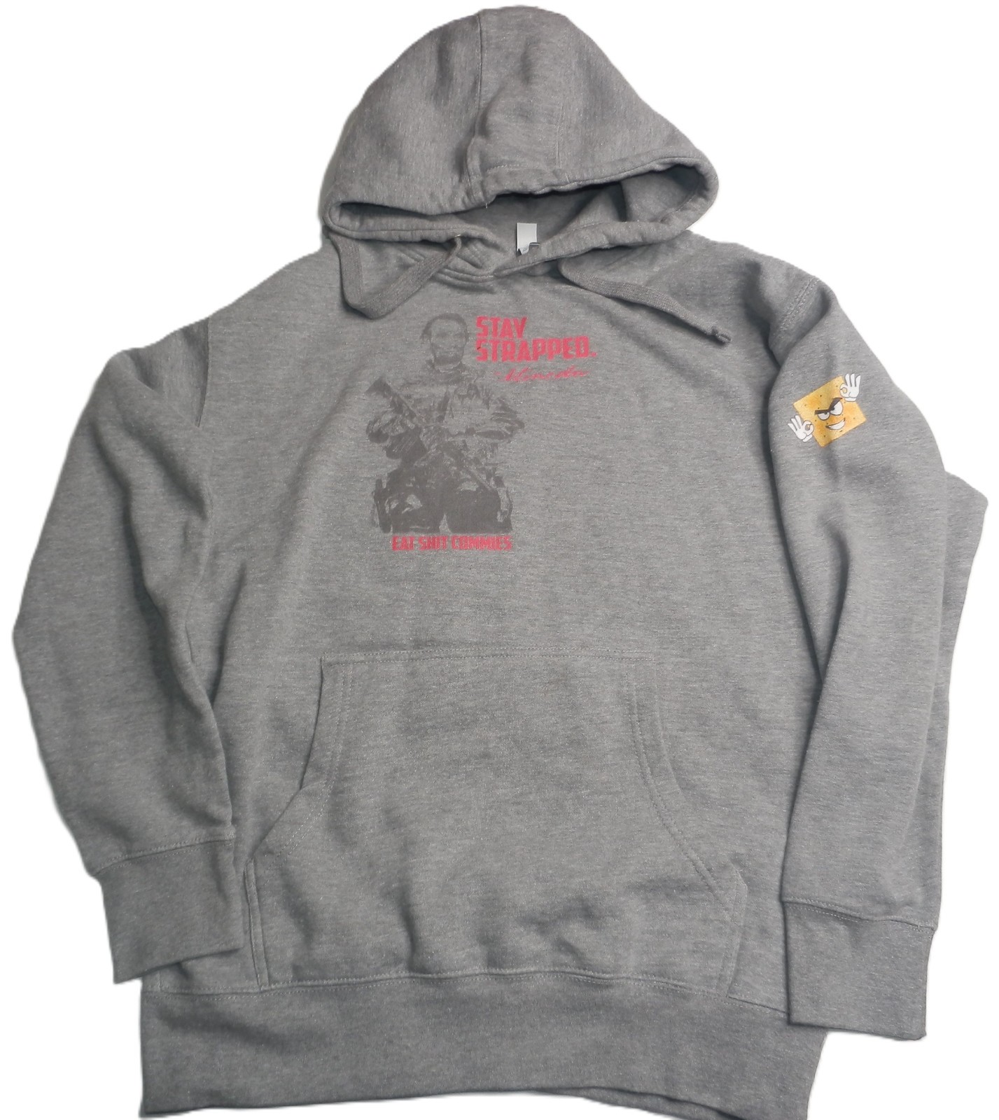 Stay Strapped Hoodie Gray Mens M Abraham Lincoln Soldier 2A Rare Guns