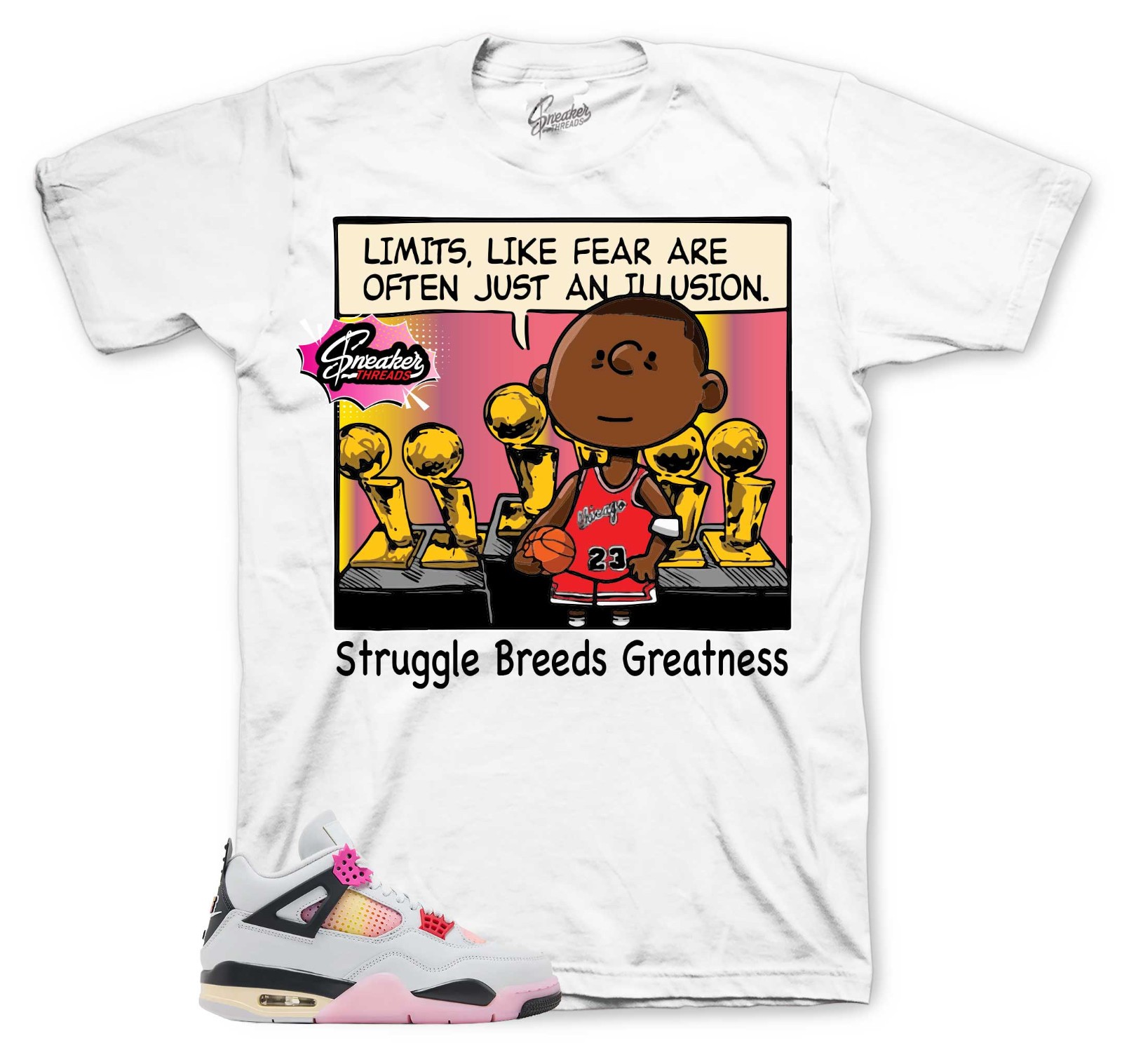 Shirt To Match AJ Retro 4 Comic Shoes – Limits Sneaker Tee