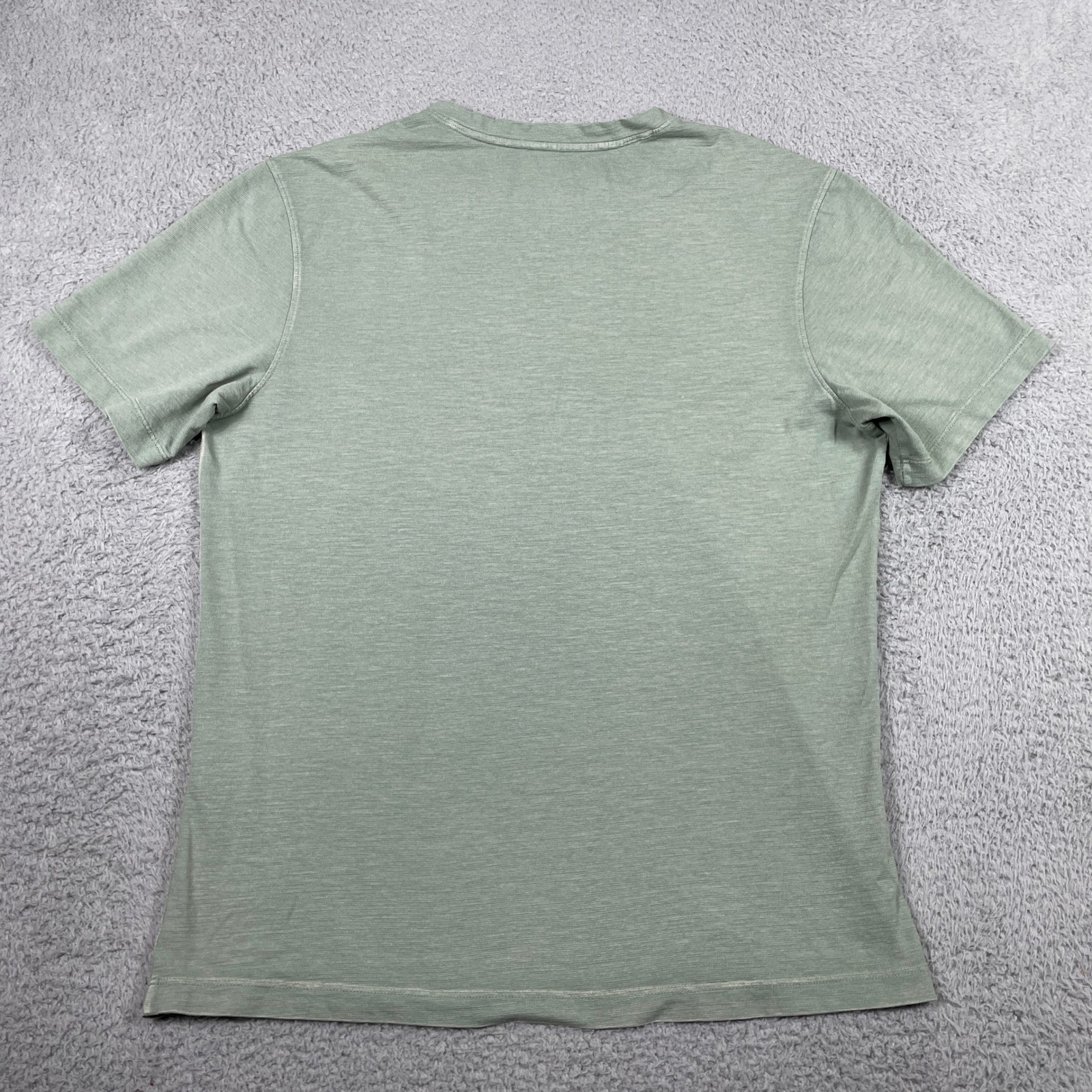 Alesbury Garment-Dyed V-Neck T-Shirt Mens Large Green Slub Short Sleeve Tee