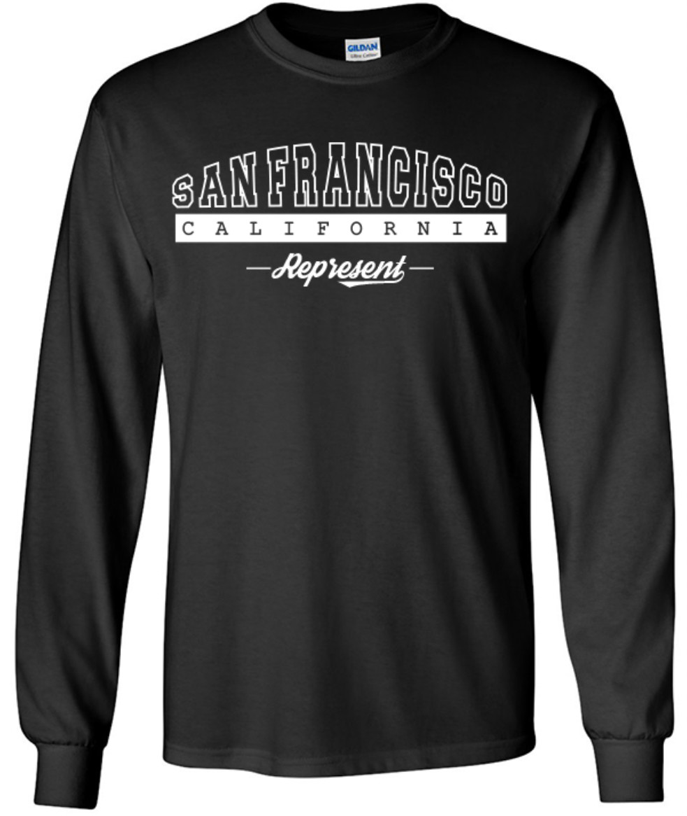 San Francisco California State T-Shirt Long Sleeve Graphic Tees Unisex Apparel