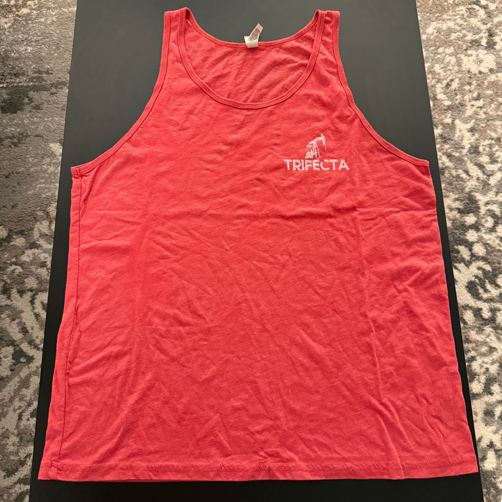 Bella + Canvas Triblend Trifecta Oil Derrick Graphic Tank Top Heather Red Large