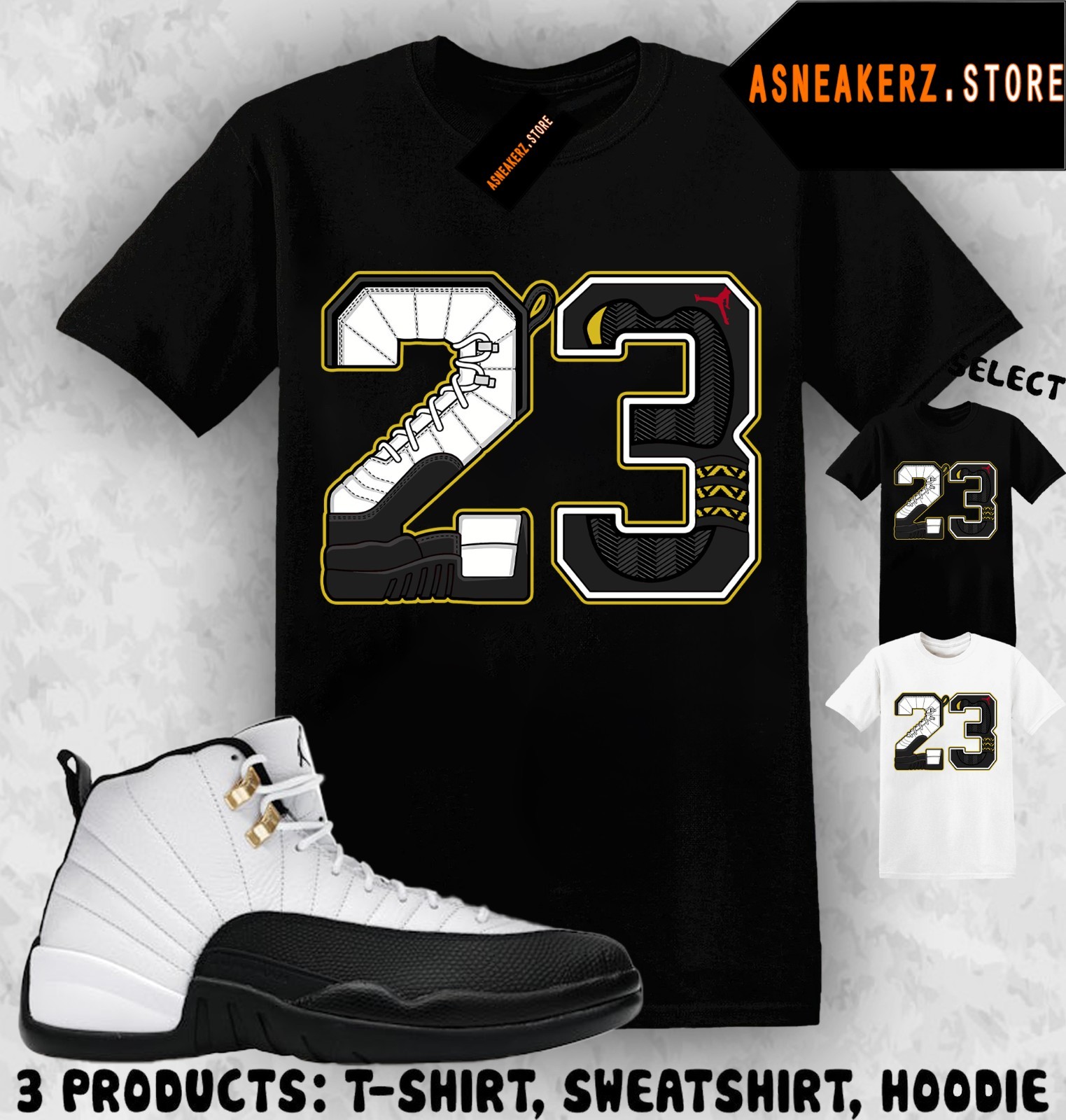 Tee Shirt Matching AJ 12 Taxi 2025 To Match Sneaker Retro Number 23 T-Shirt