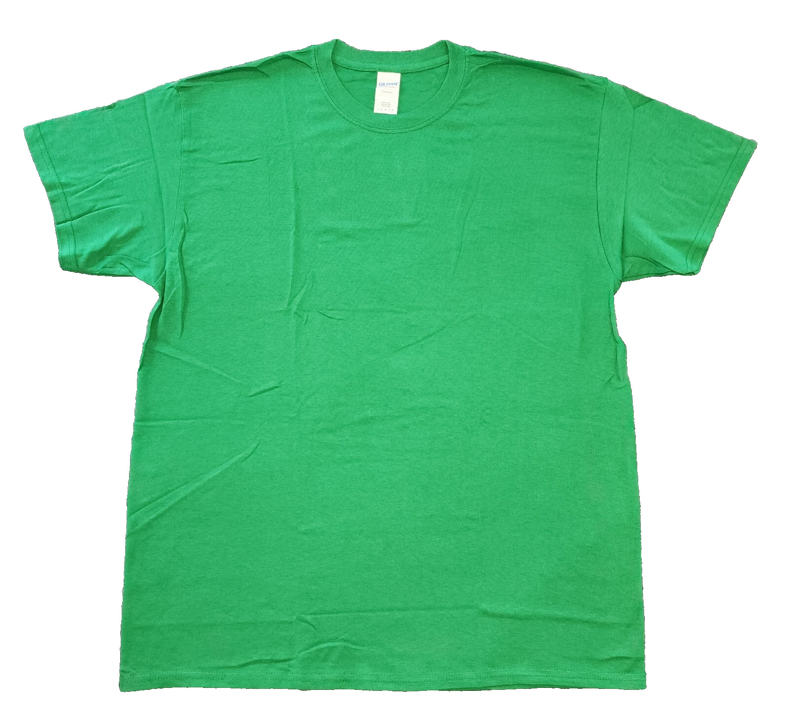 Gildan Adult Green Pre-Shrunk Heavy Cotton Crew Neck T-Shirt Size L