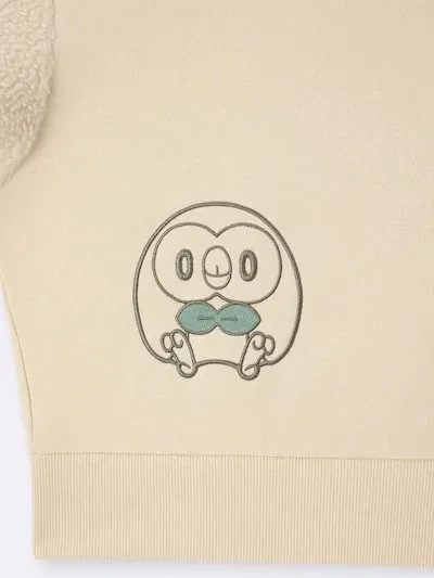 Pokémon Peaceful Place GU Pokepeace Combination Sweat Pullover BEIGE Rowlet