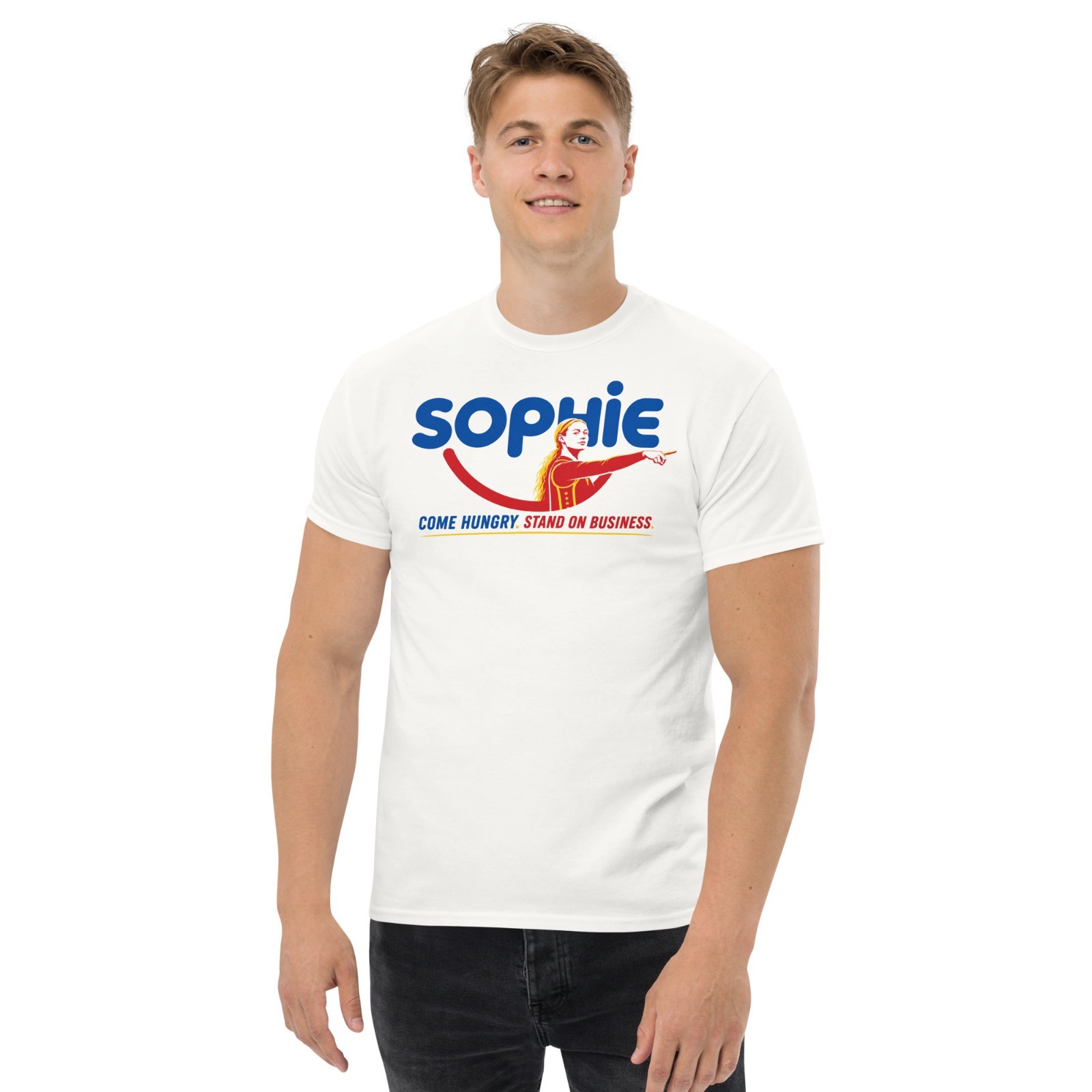 Funny Sophie Cunningham Shirt Indiana Basketball Stand on Business Finger Point