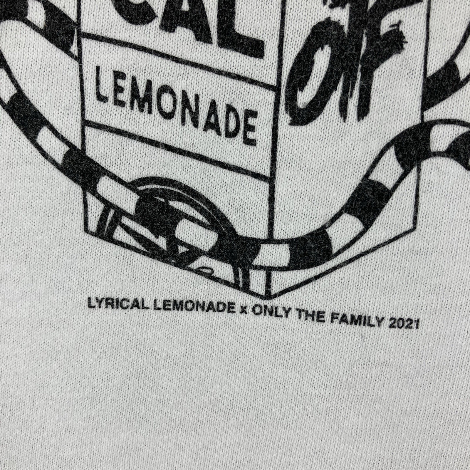 Y2K Lyrical Lemonade X OTF White Graphic T Shirt Size XL Rare Rap Tee Hip Hop