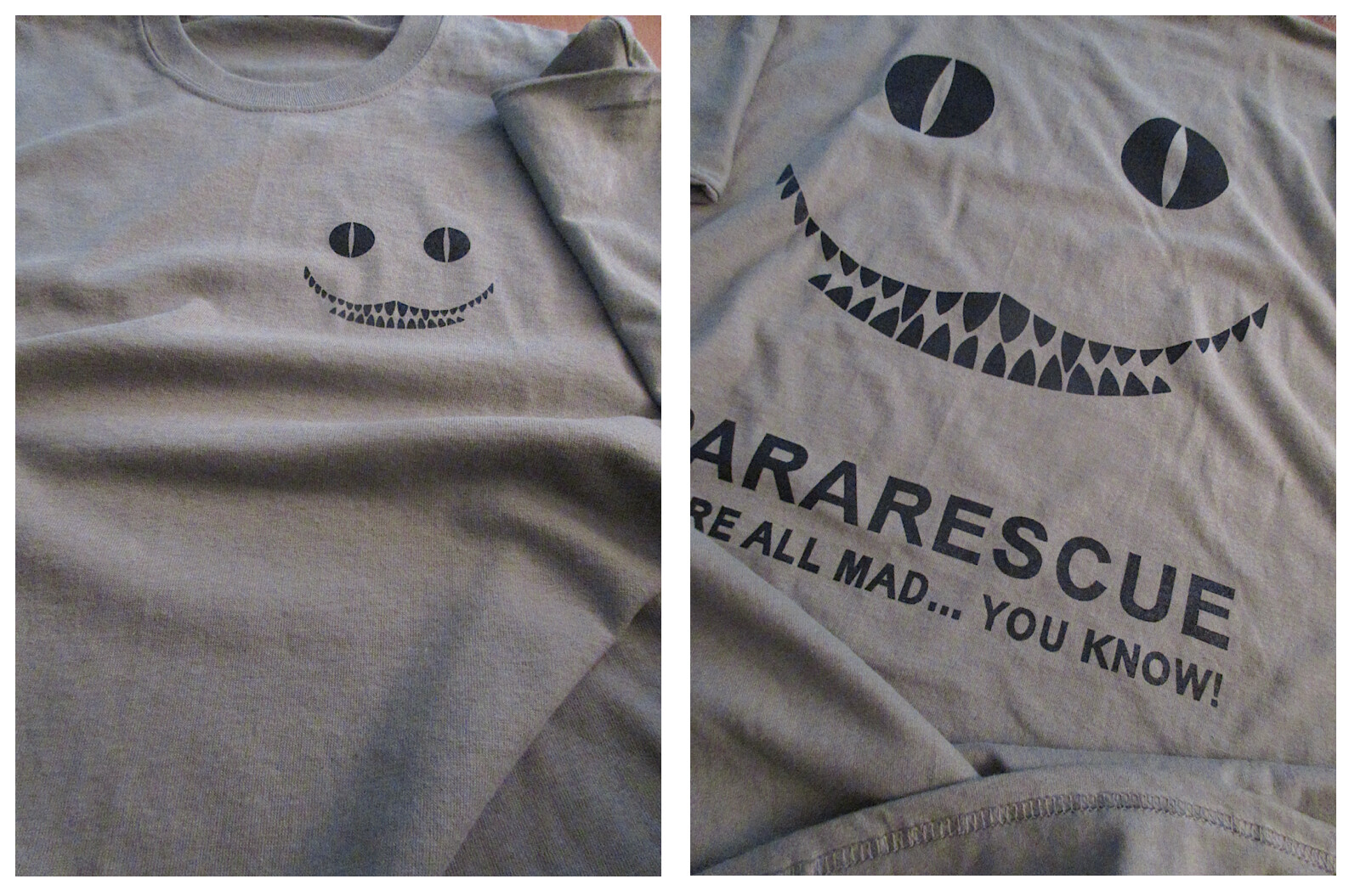 PARARESCUE “We”re All Mad” USAF Silk Screen T-Shirt XL Ultra Cotton TAN 6oz