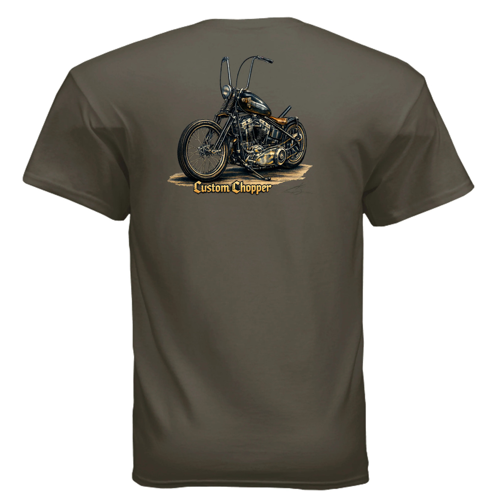 Custom Chopper 3 Vintage Motorcycle Art T-Shirt An Old Man’s Art