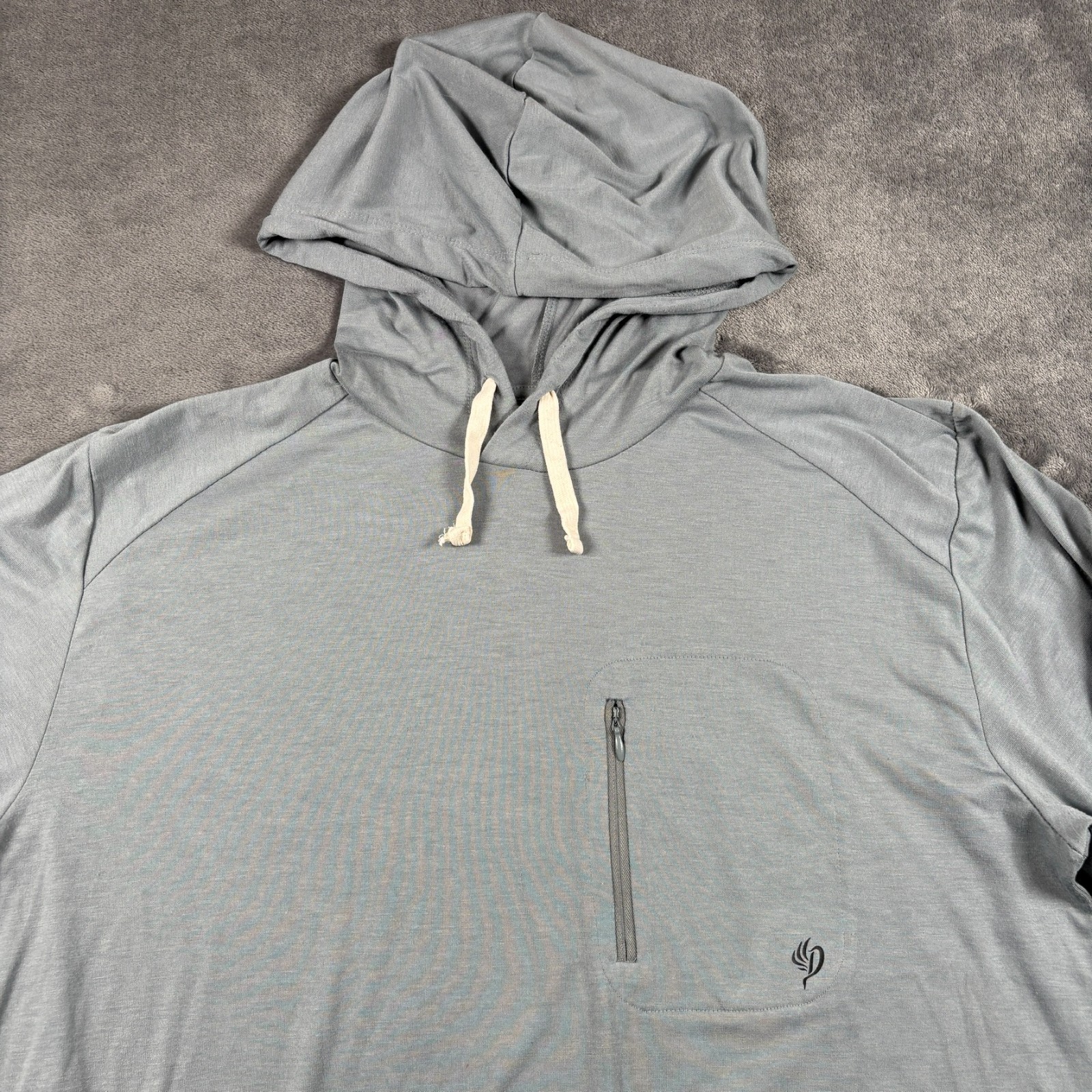 Duck Camp Shirt Mens Large Gray Hoodie Bamboo Lightweight Premium Outdoor