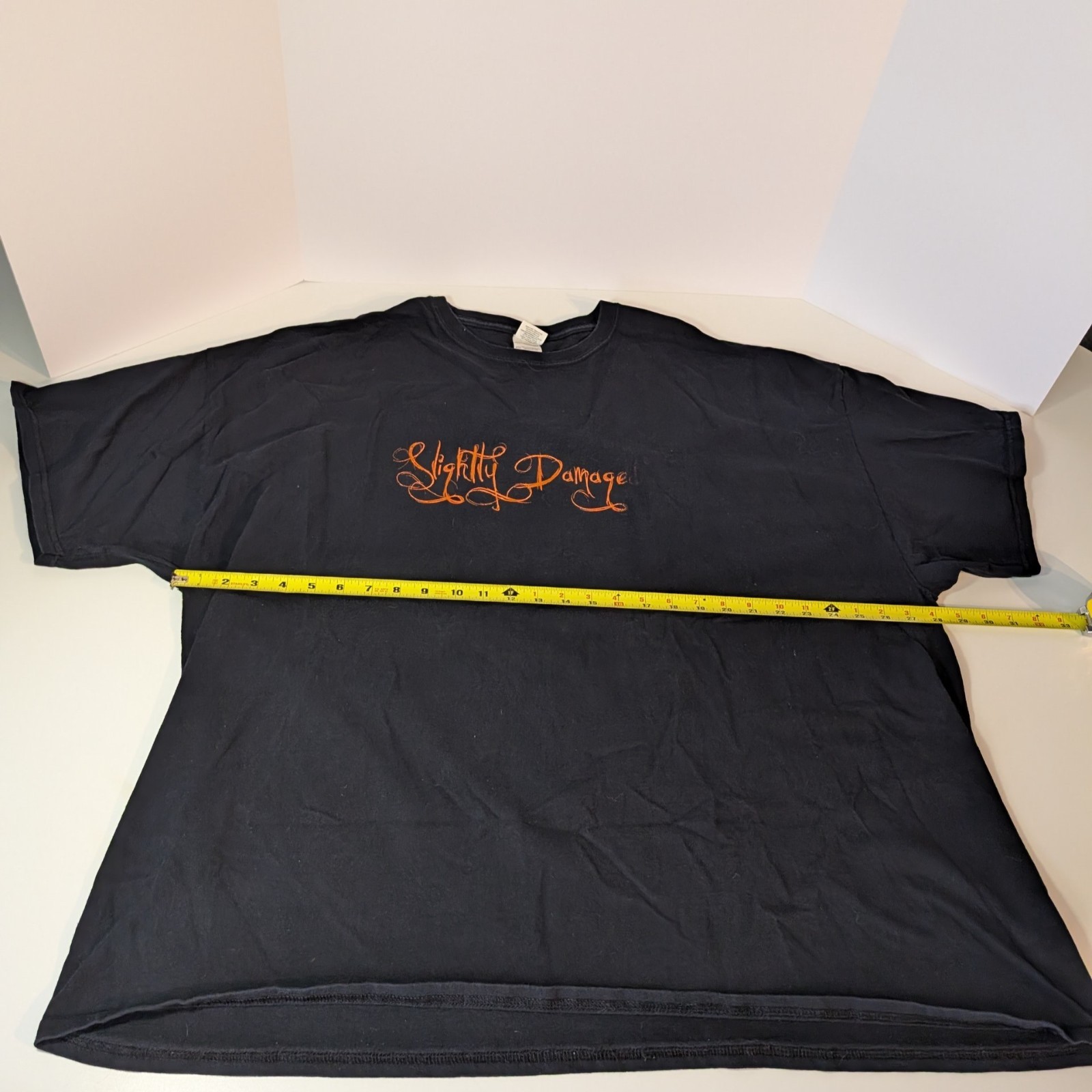 Black Slightly Damaged Script 4XL, XXXXL, T-Shirt, Halloween, Crew Neck, Cotton