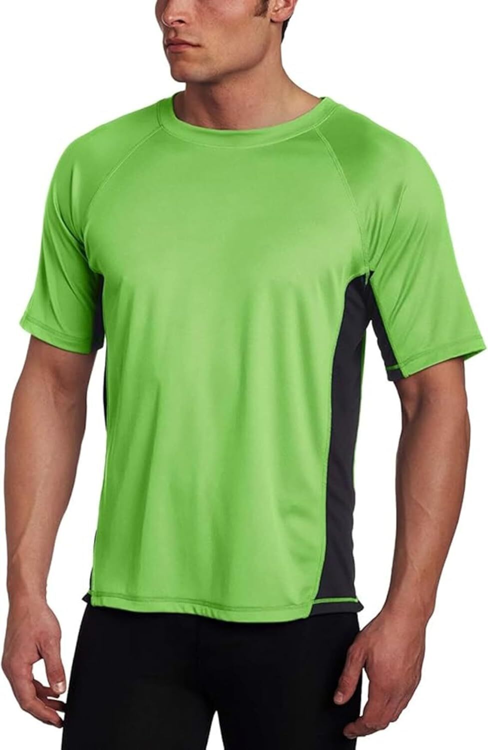 Men’s UPF 50 Short Sleeve Swim Rash Guard Sun Protection Shirt Quick Dry