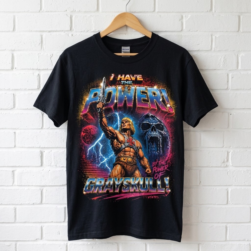 He-Man I Have The Power T-Shirt, Vintage 80s Cartoon Masters of the Universe Tee