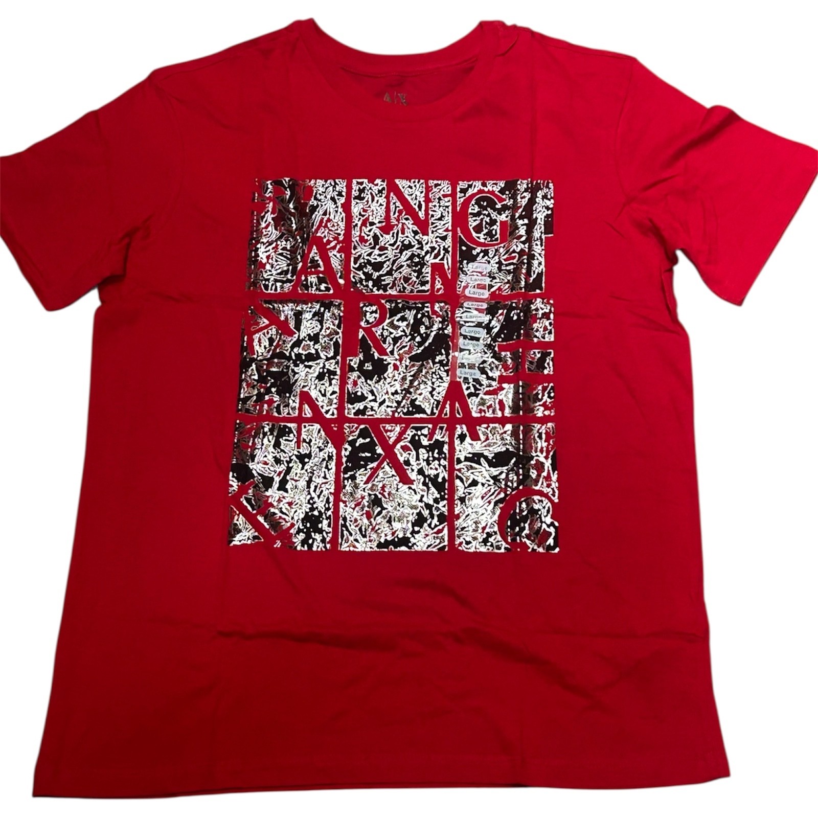 ARMANI EXCHANGE Red AX-19 Short Sleeve Slim Fit Designer Mens T-shirt LARGE NWT