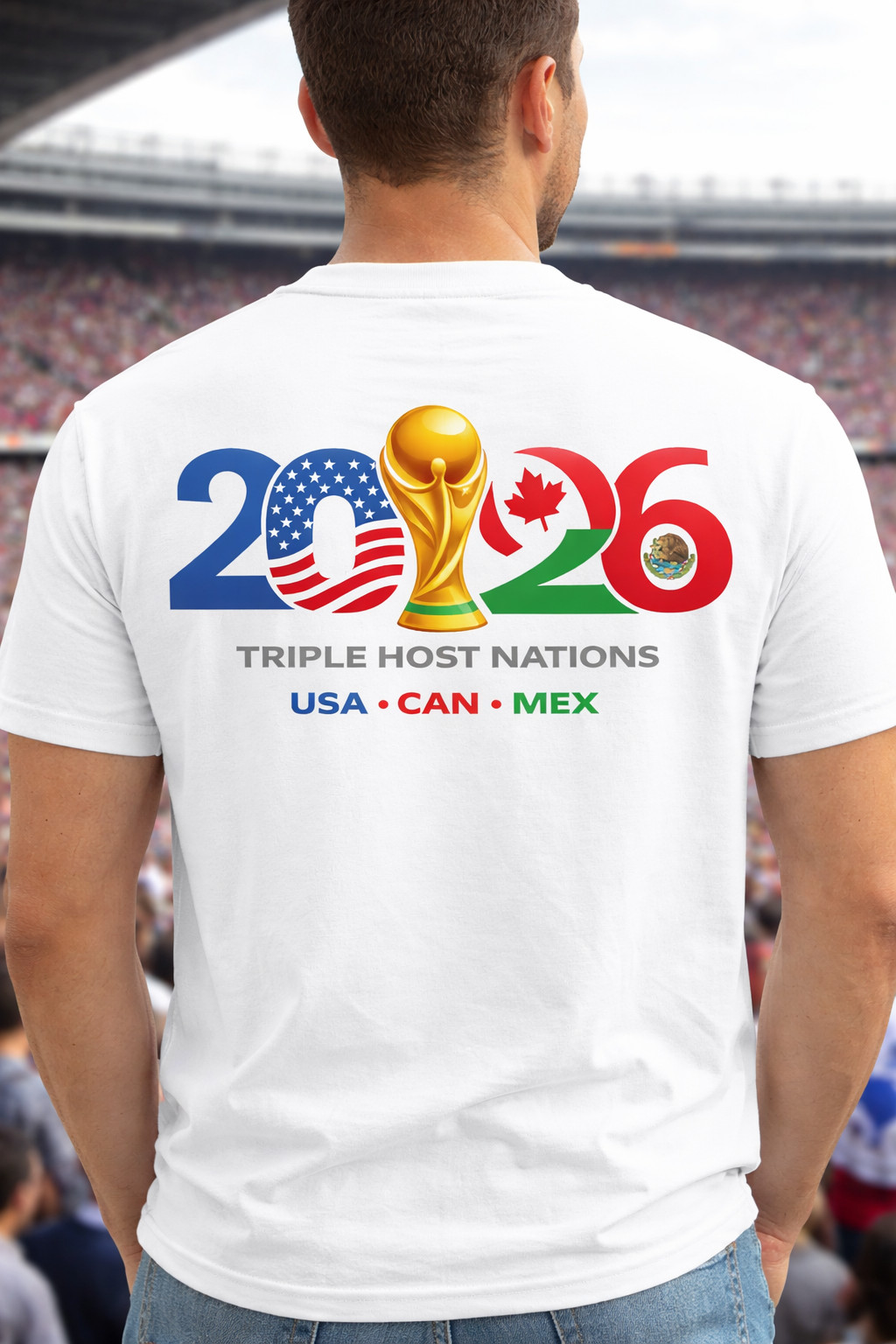 FIFA World Cup 26 USA CAN MEX Graphic T-Shirt Triple Host Nations Soccer Fan Tee