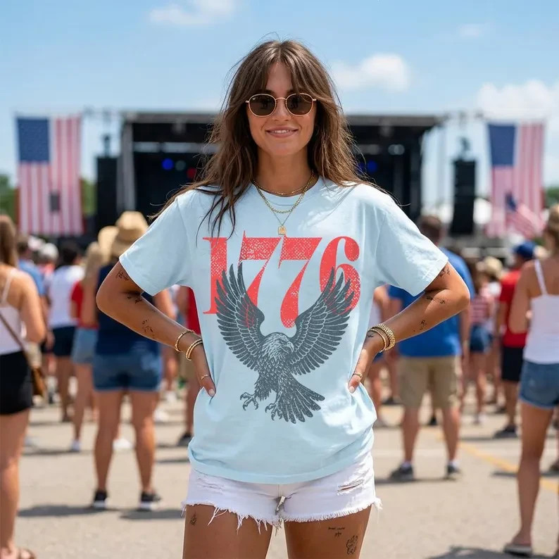 Retro 1776 Bald Eagle 250th Anniversary 4th of July T-shirt