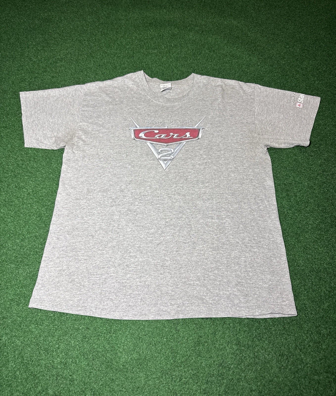 Disney Cars 2 T Shirt Lightning Mcqueen Vintage Y2K Cartoon Movie Large Shirt