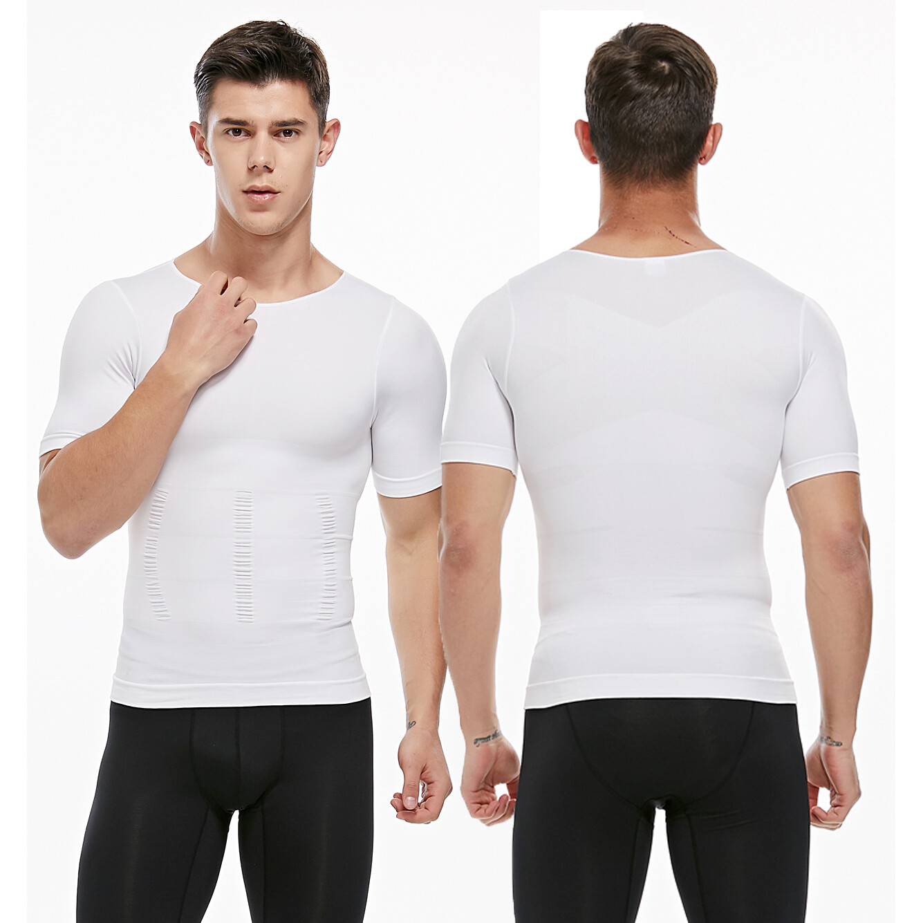 Men Slimming Body Shaper Vest Compression Shirt Gynecomastia Undershirt Tank Top
