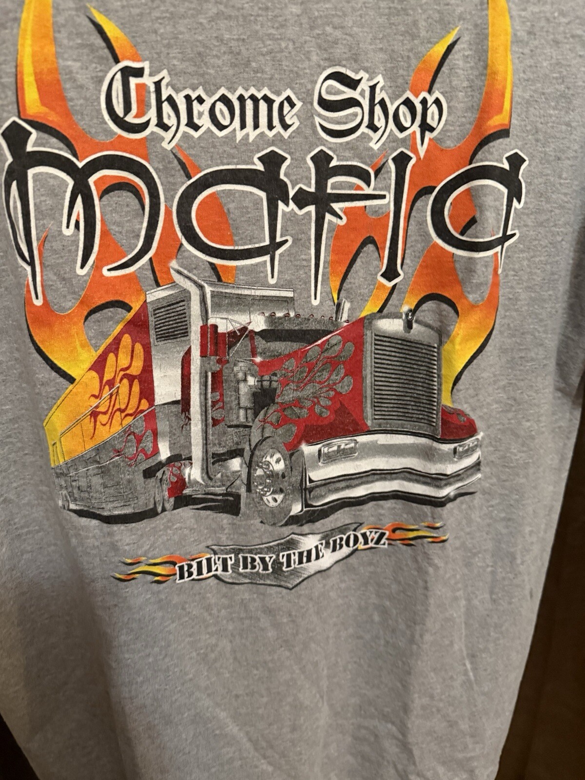 Truck Themed T-shirt Chrome Shop Mafia Built By The Boys Xl kenworth