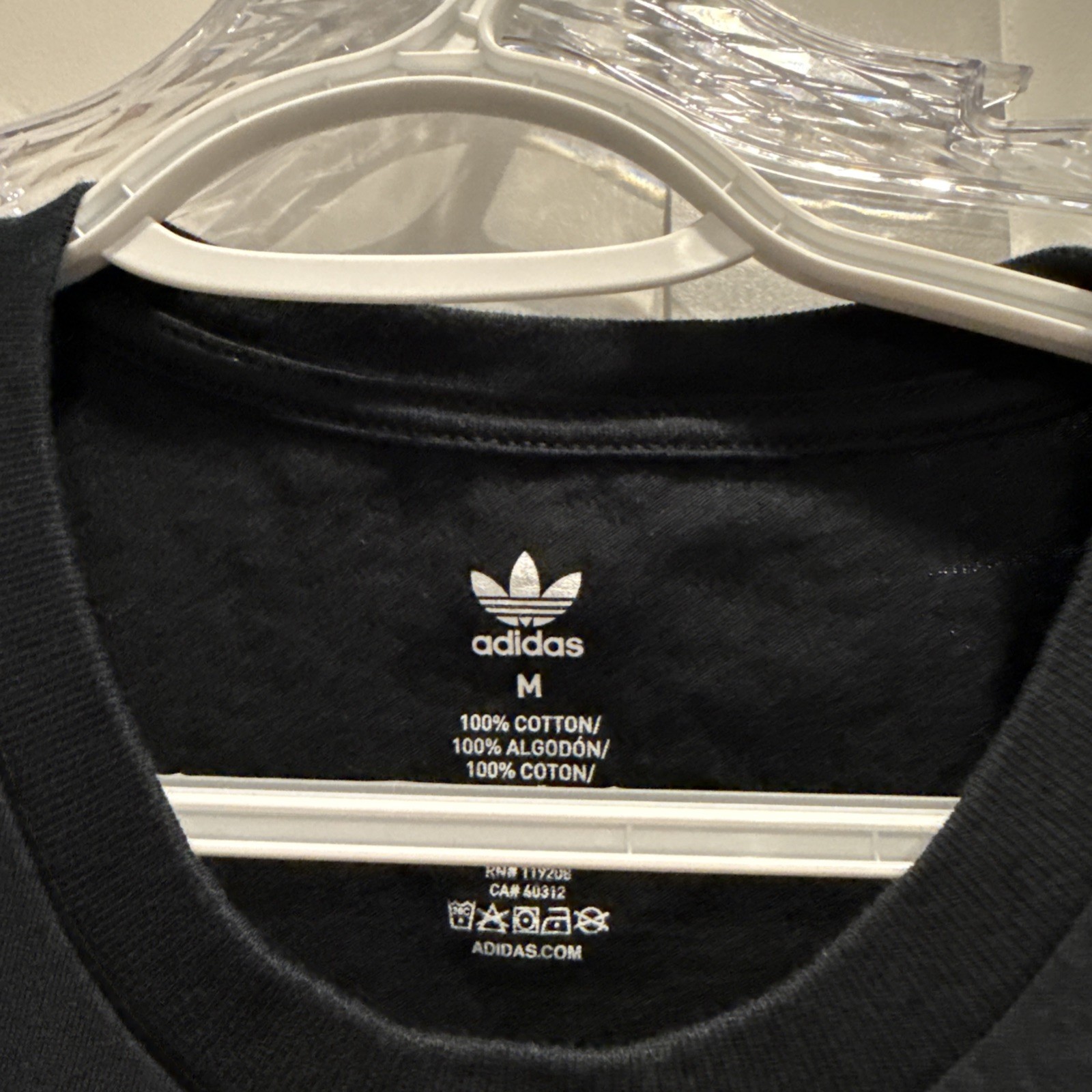 Mens ADIDAS Originals Black Logo Graphic Print Tee T Shirt Sz M