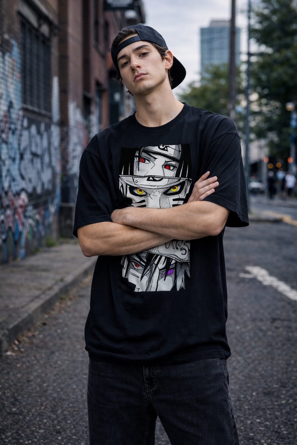 Unisex Anime Graphic Printed Cotton Tshirt Oversized Streetwear Tee Urban Style