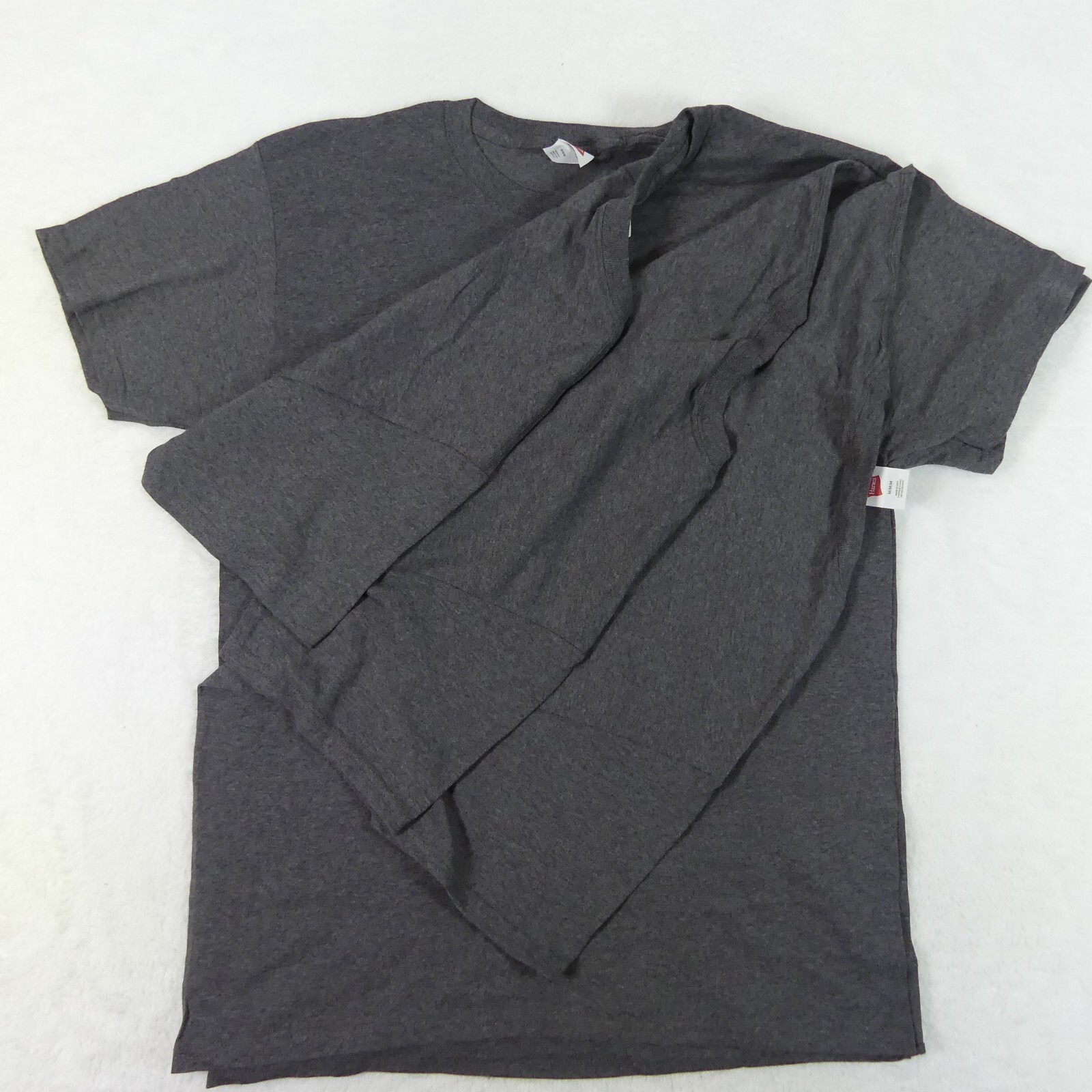 Hanes Shirts Mens Medium Grey Short Sleeve Cotton Blend Set Of 4