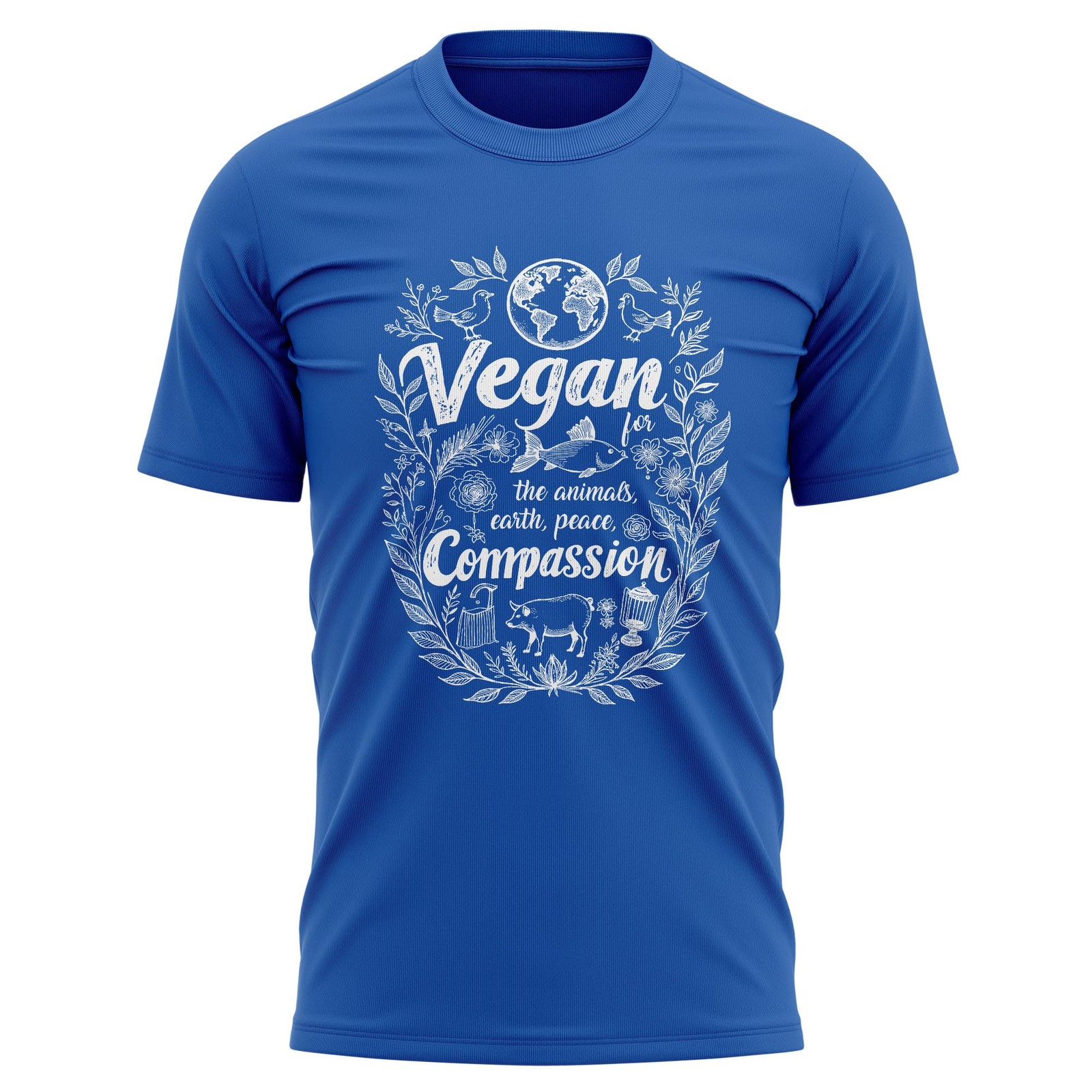 Vegan T Shirt for Men The Animals Earth Peace Compassion Mens Top Gift for Him