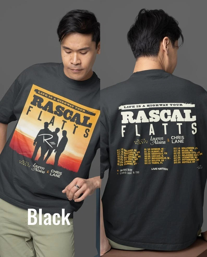 Country Pop Trio Inspired Classic Band Logo Graphic Black T-Shirt Reprint ON TRE