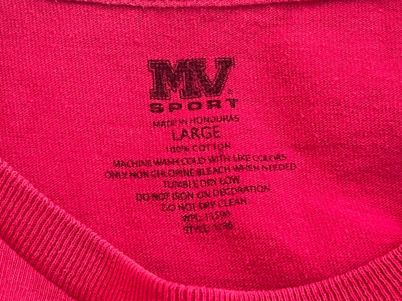 MV Sport San Diego So Cal Unisex Large Pink Short Sleeve Tee