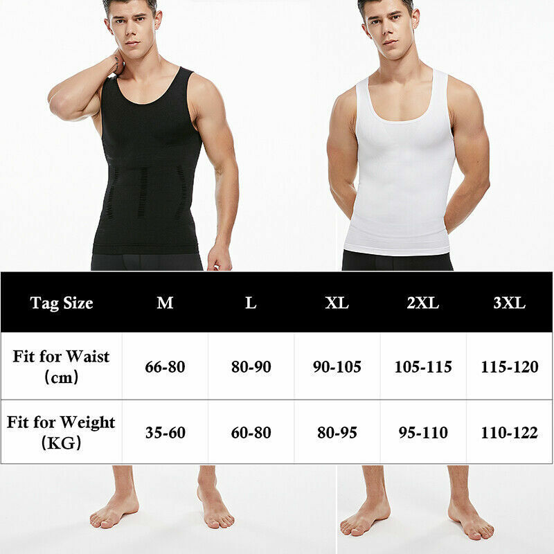 Men’s Toning Vest Compression Shirt Tank Gynecomastia Belly Control Body Shaper
