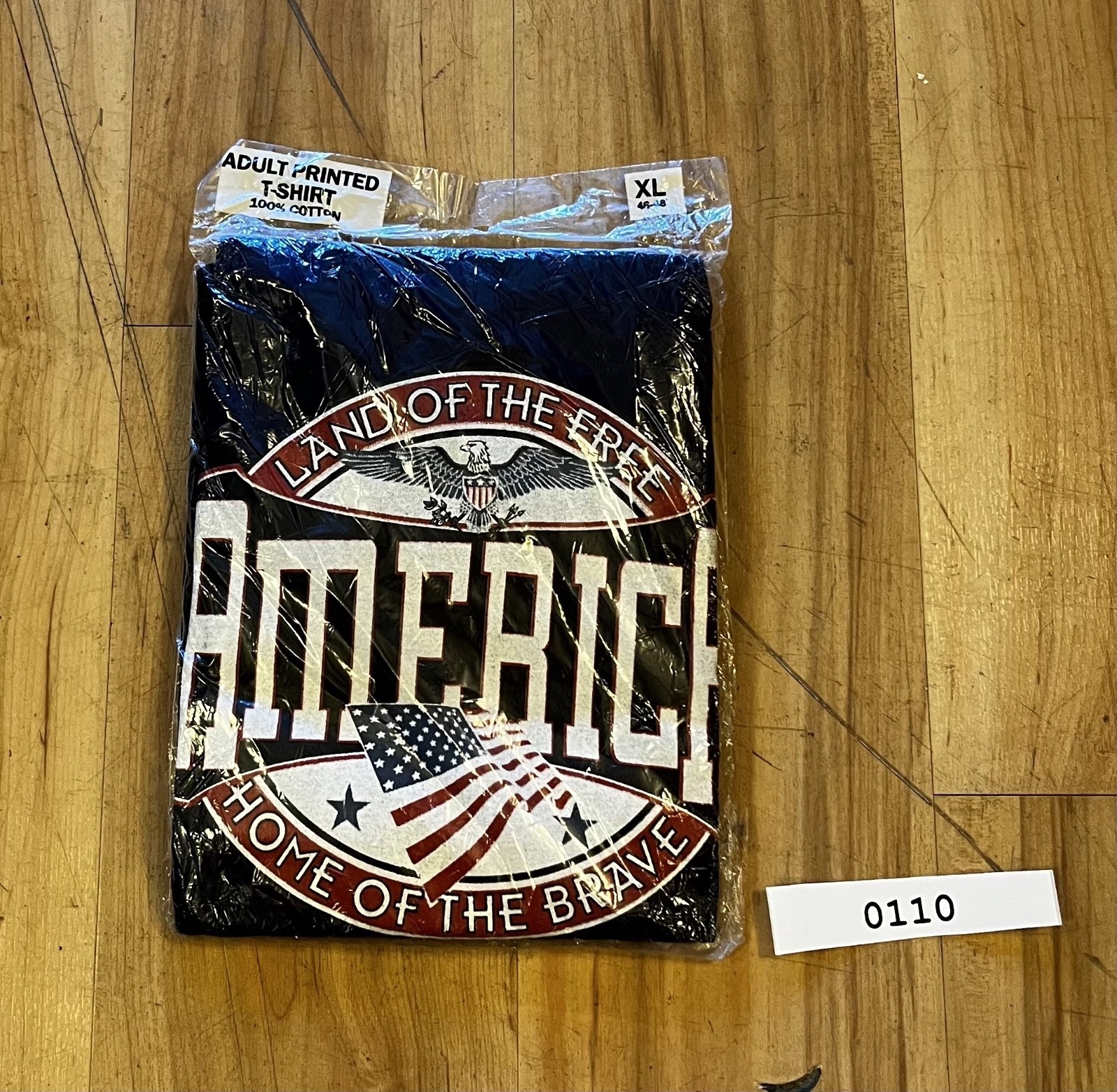 NEW America Land of Free Home of Brave Patriotic Men’s XL T-Shirt 100% Cotton