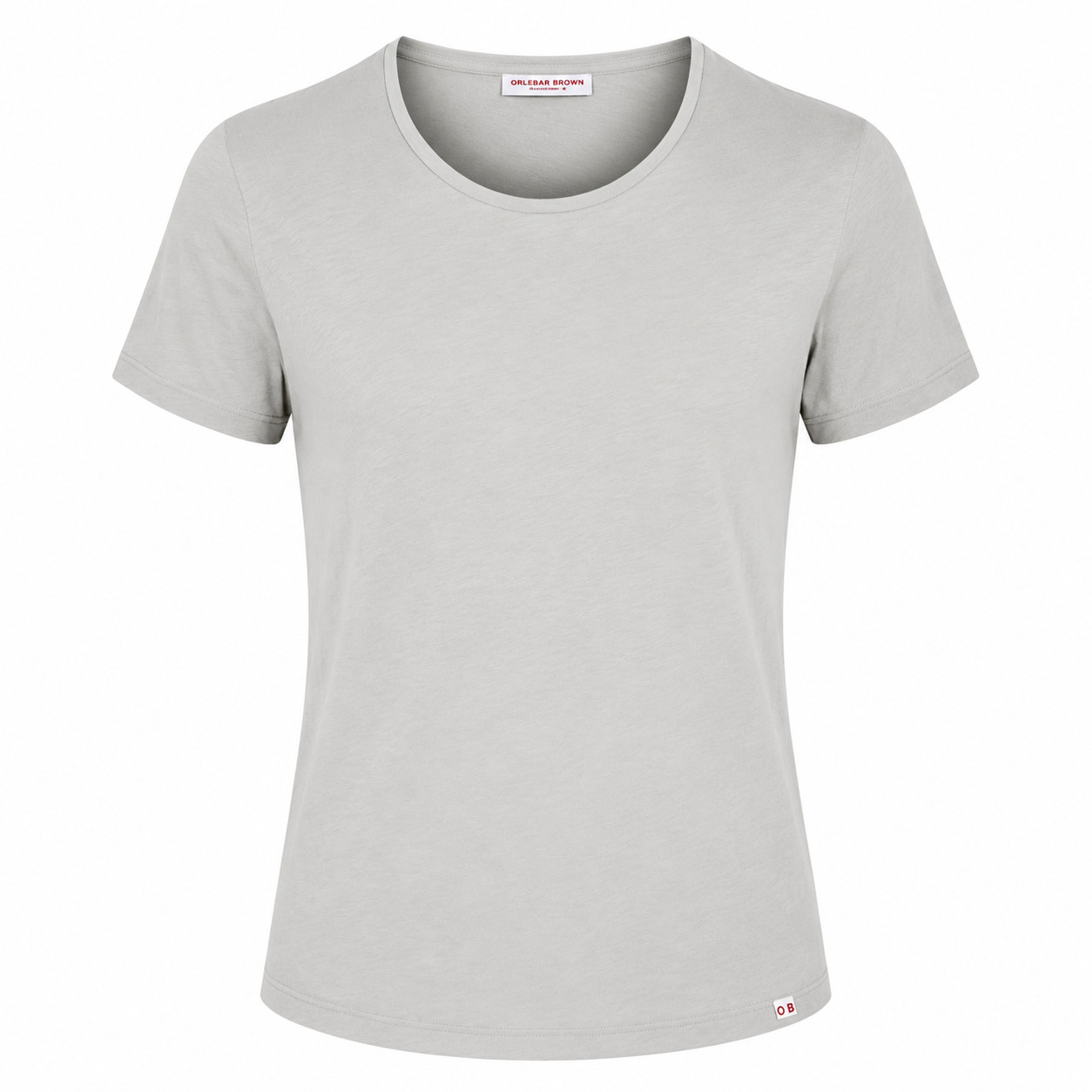 Orlebar BrowT Shirt Light Grey n Crew Neck Luxury Basics Cotton Size S