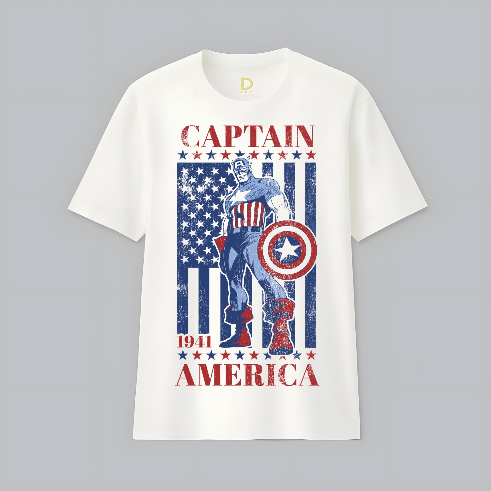 Marvel Captain America Vintage Flag 1941 Graphic T-Shirt