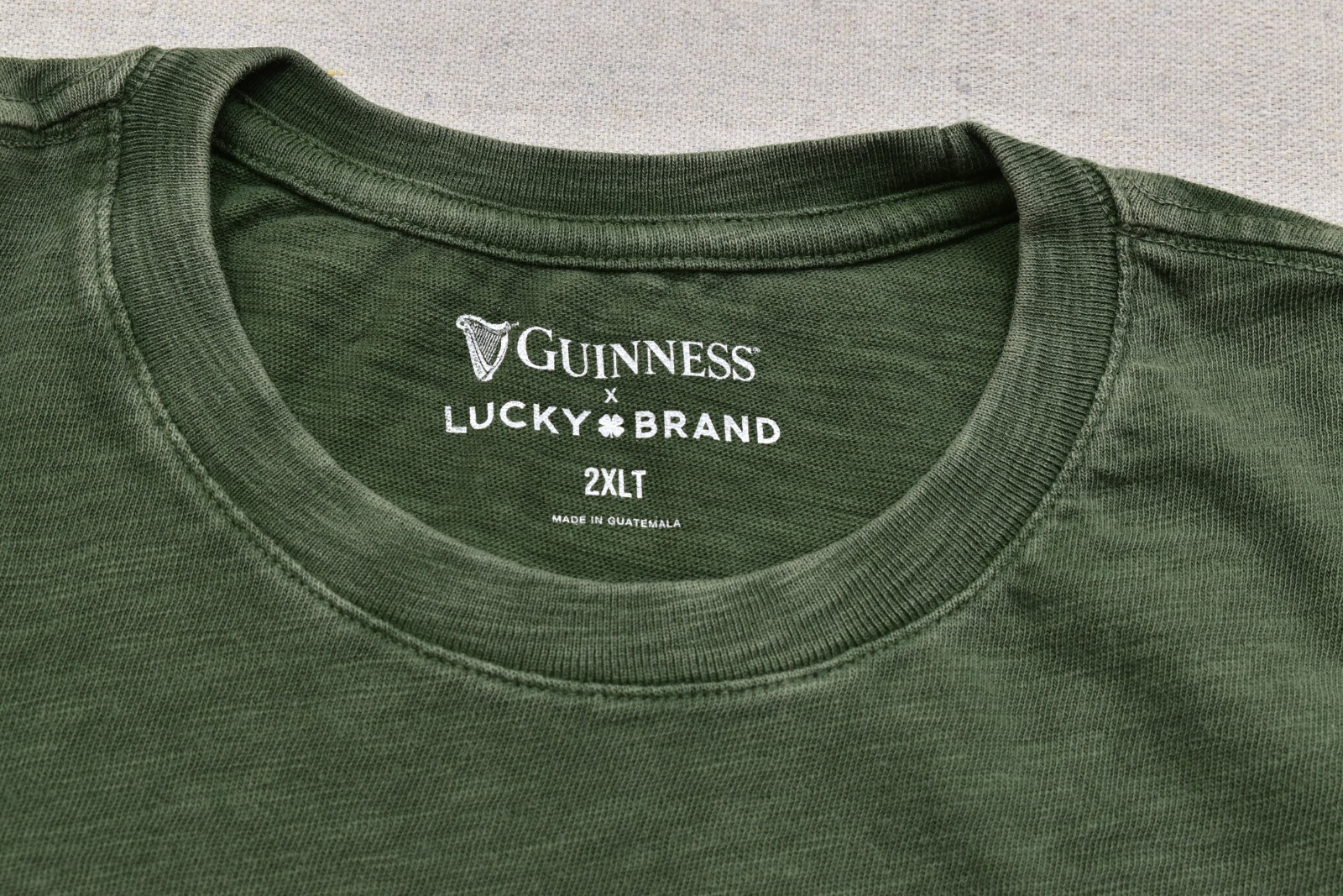 Lucky Brand Men’s Guinness Harp Tee Short Sleeve Green Crew Neck Size 2XLT NEW