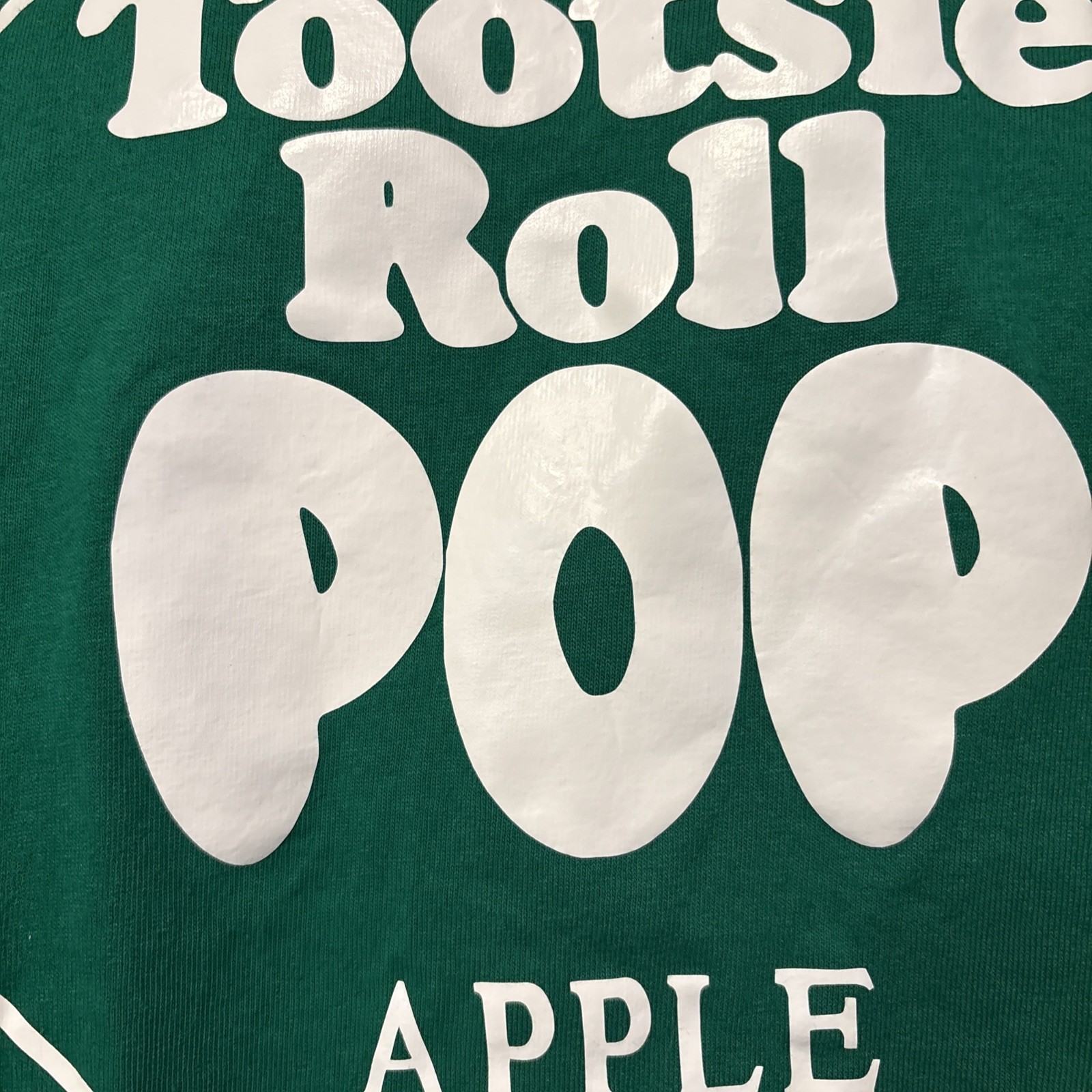 Vintage Tootsie Roll Pop Apple Green & White Shirt Size XL Mens