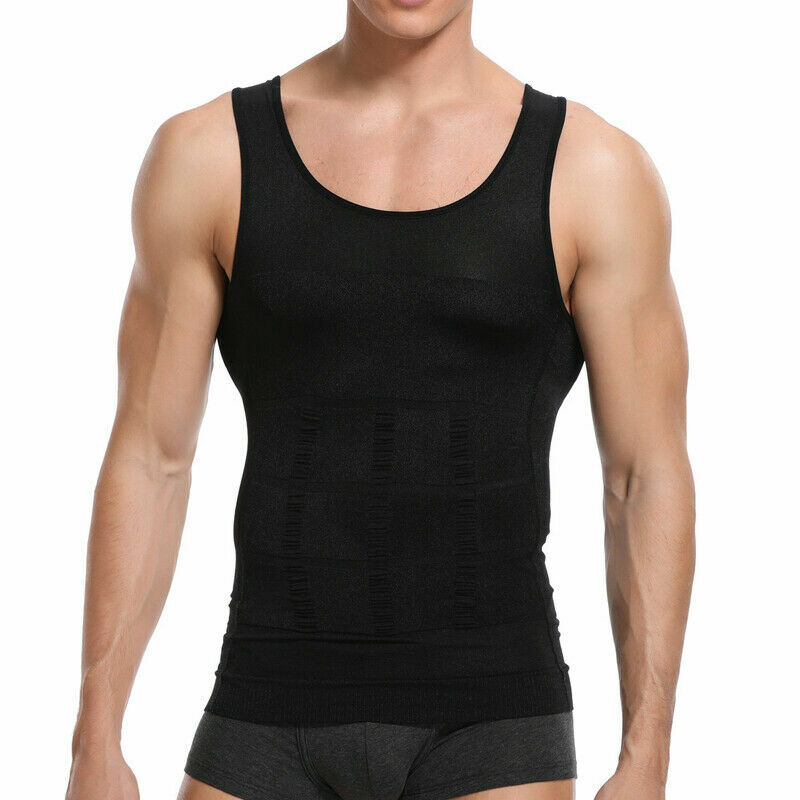 Men’s Slimming Body Shaper Vest Abs Abdomen Compression Shirt Workout Tank Tops