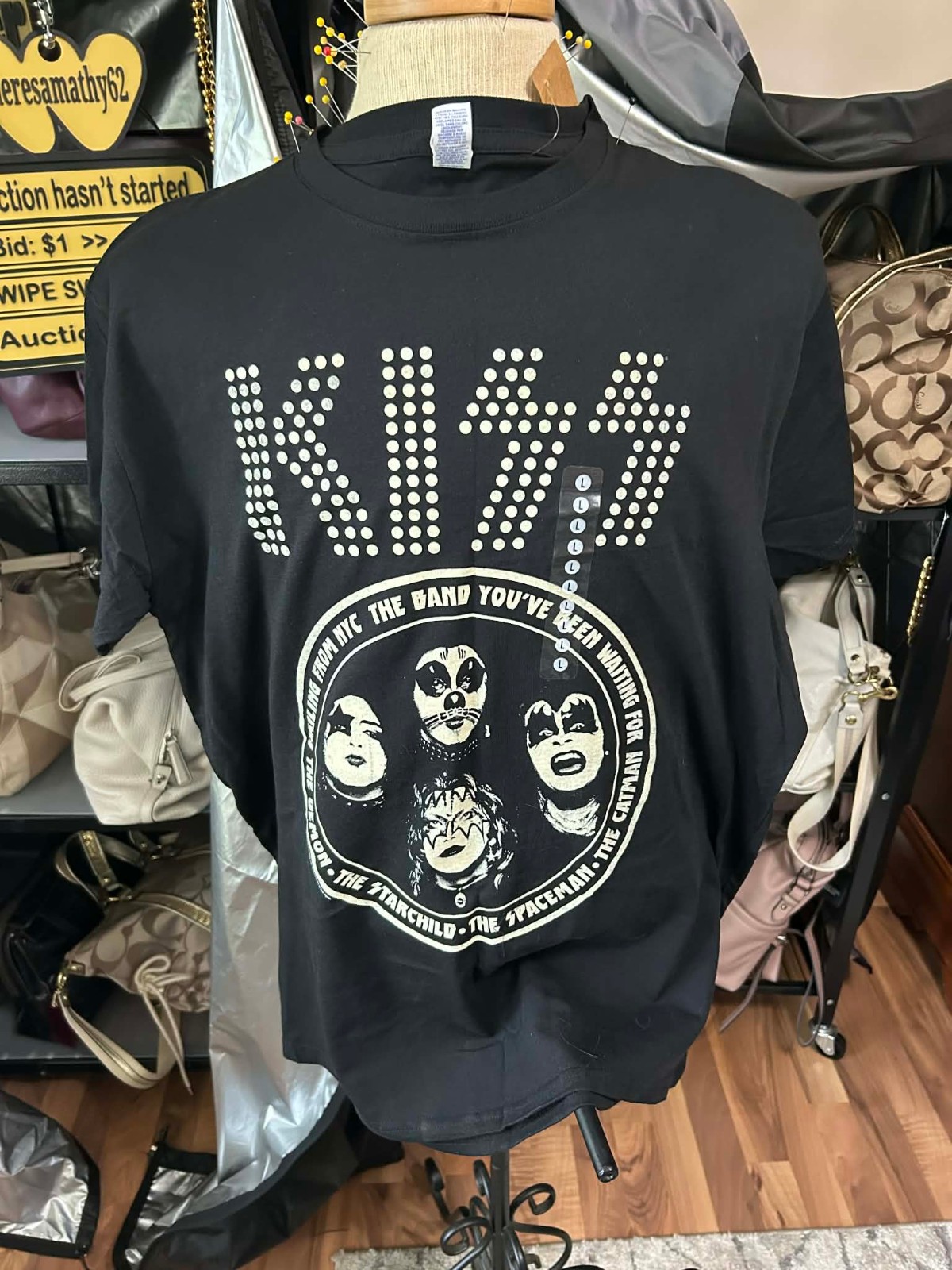 Kiss Brisco Brands T-Shirt Large Black New with Tags!
