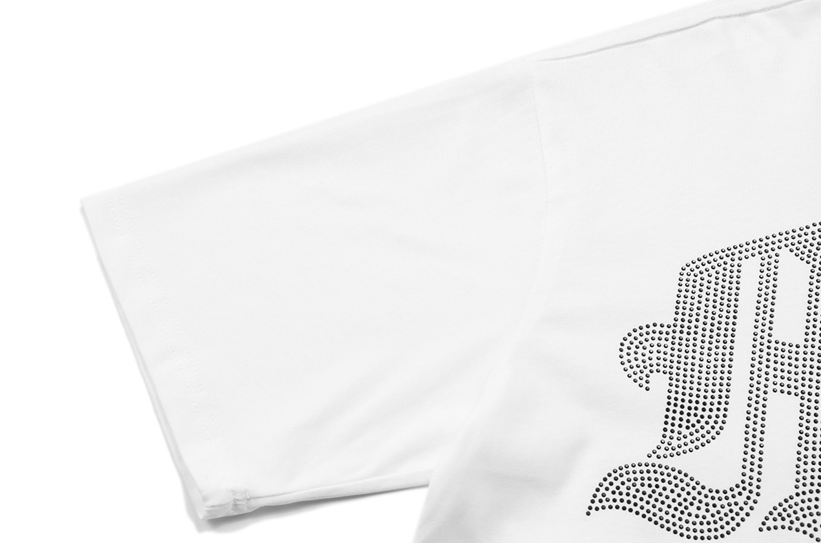 Mixed Emotion White “Angel” Rhinestone Tee Premium Cotton Graphic Shirt